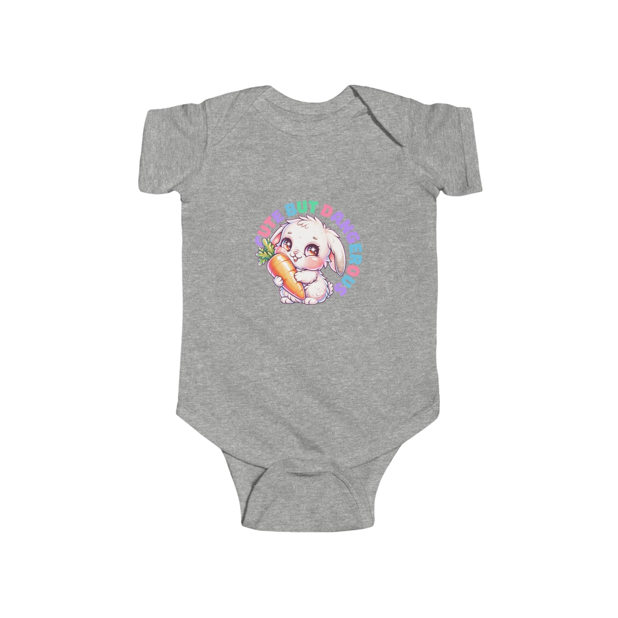 Baby Bodysuit — "Cute But Dangerous" Sloth with Carrot Graphic