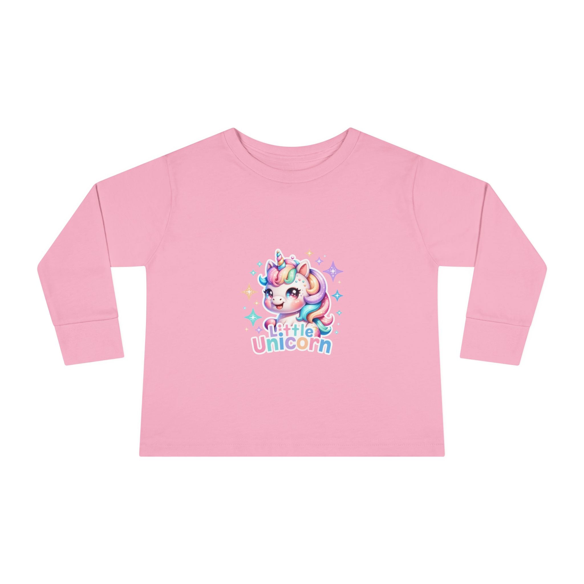 Toddler Long Sleeve Tee - Little Unicorn Cute Rainbow Graphic
