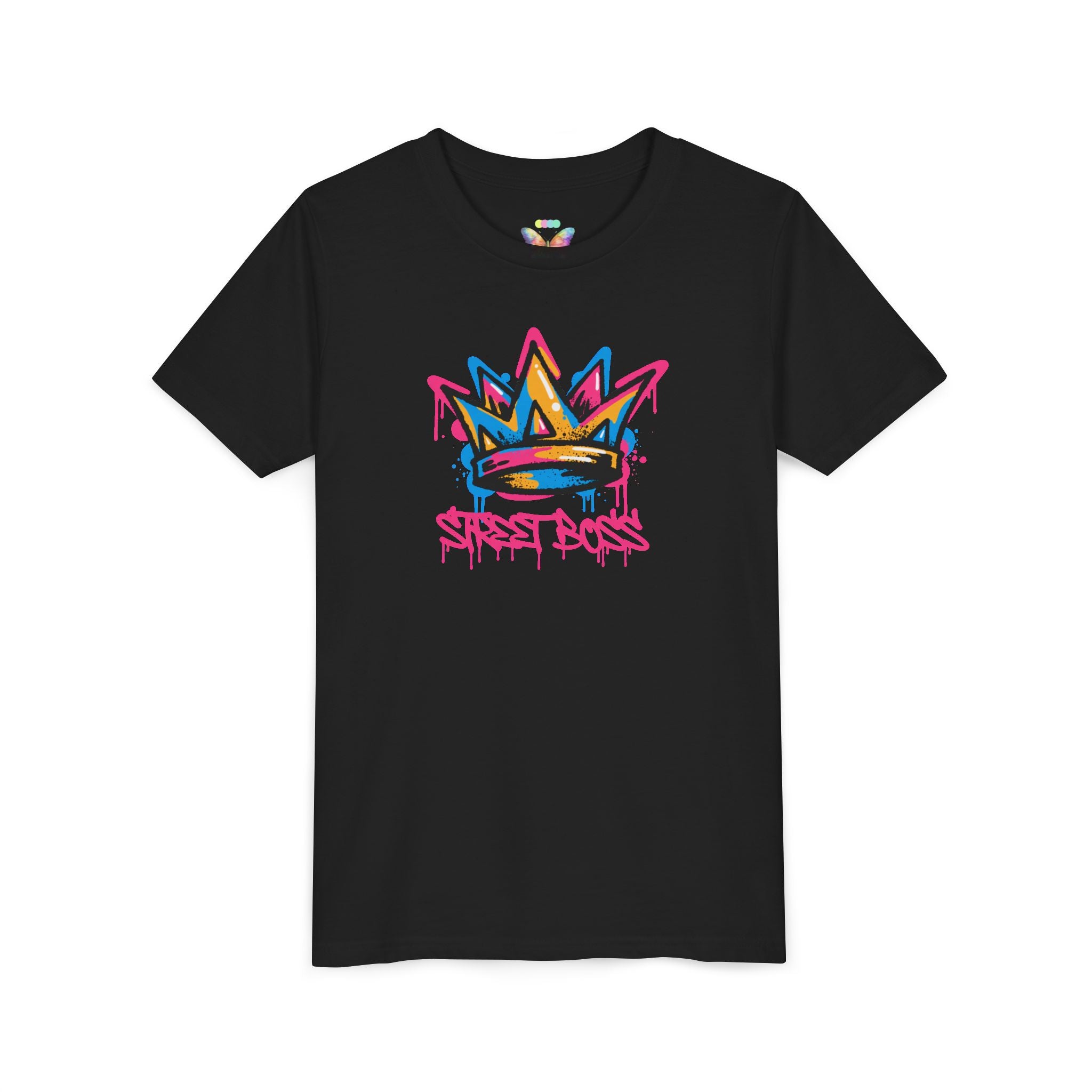 Youth Tee — Graffiti Crown “Street Boss” Kids T‑Shirt