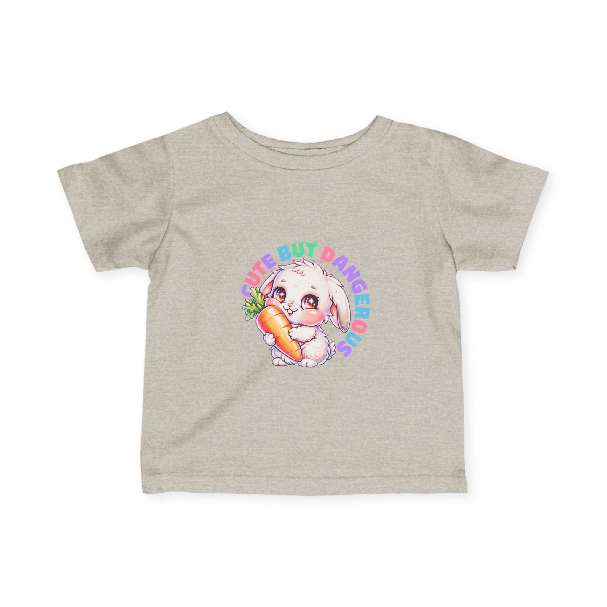 "Cute But Dangerous" Bunny Carrot Graphic Baby Shirt