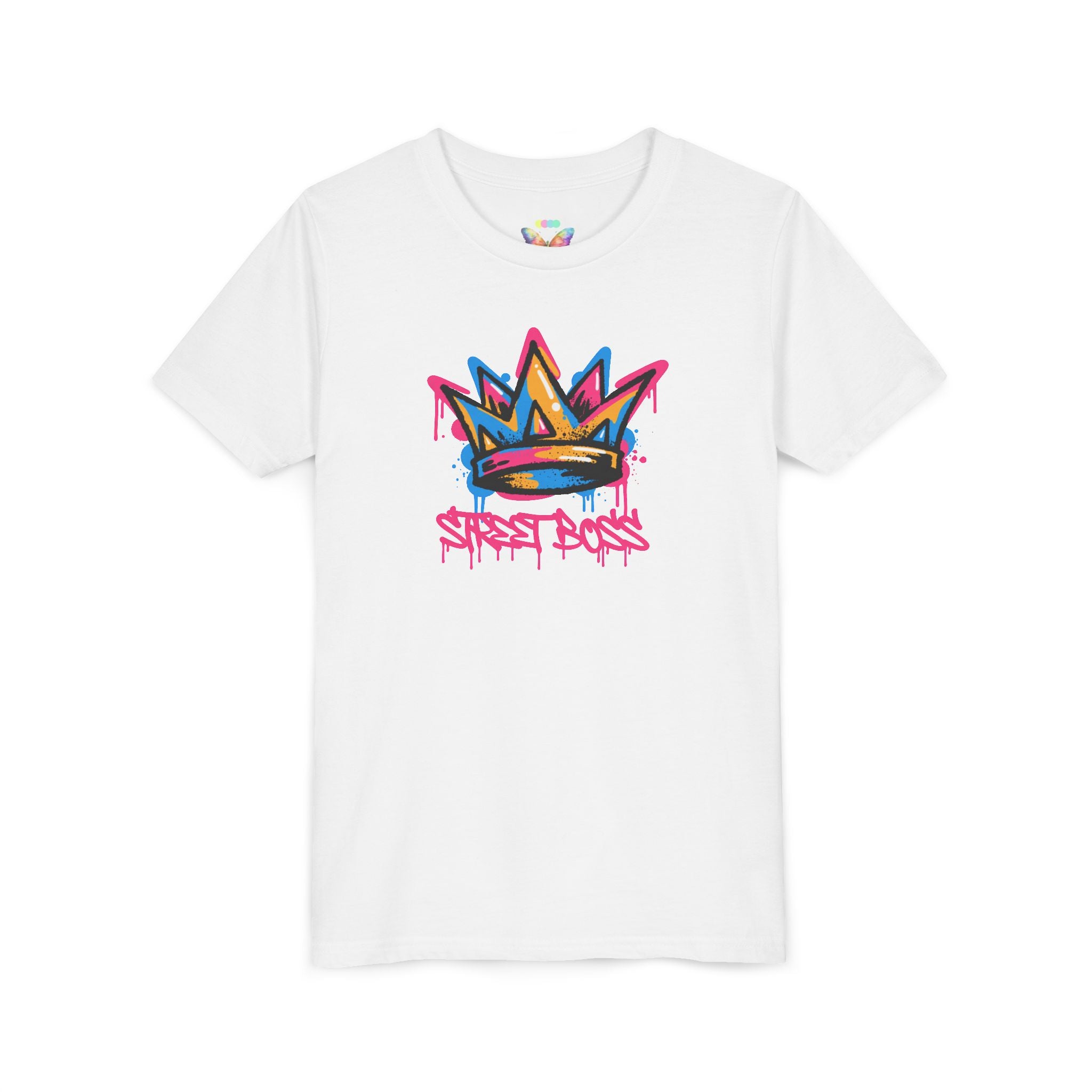 Youth Tee — Graffiti Crown “Street Boss” Kids T‑Shirt