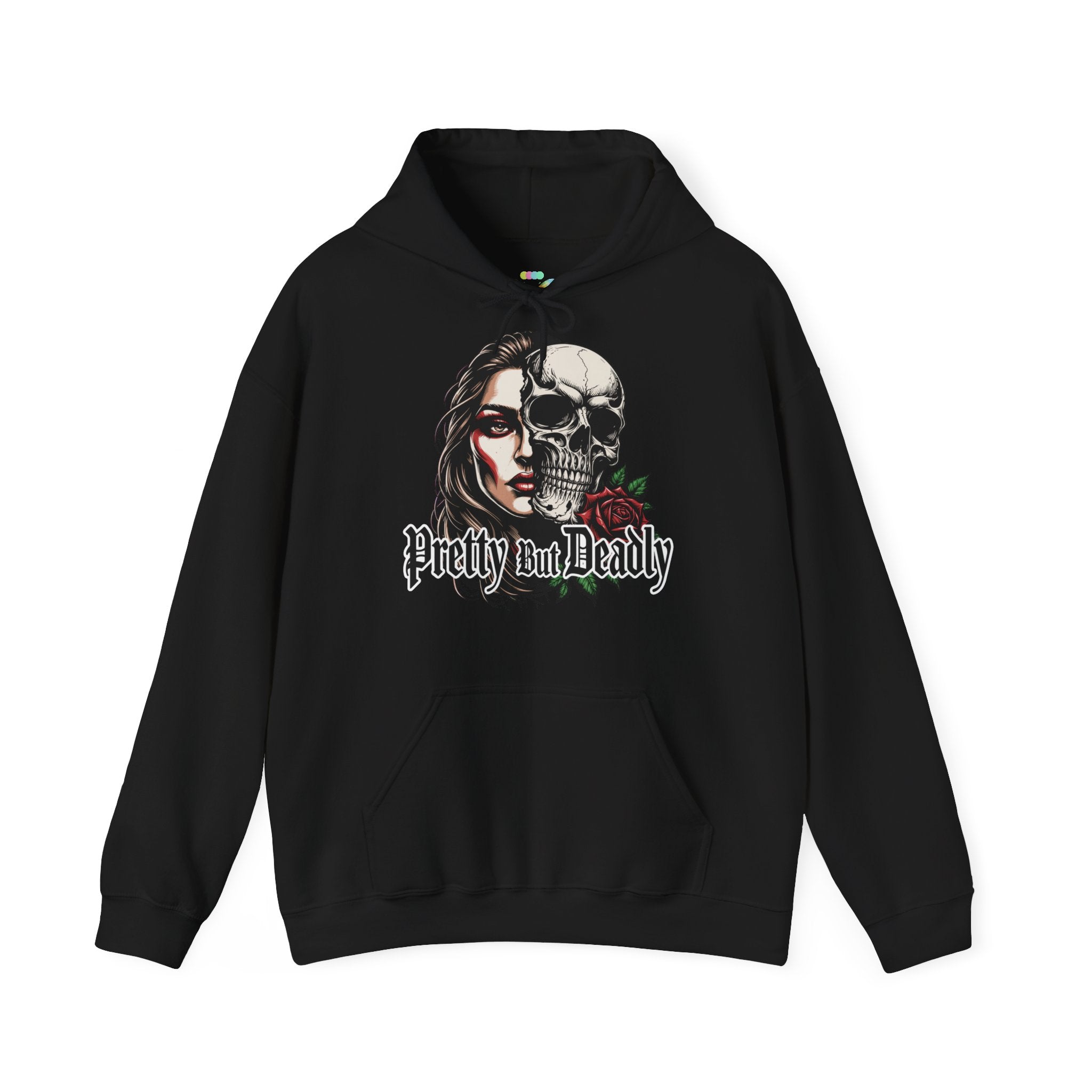 Hoodie — "Pretty But Deadly" Skull Rose