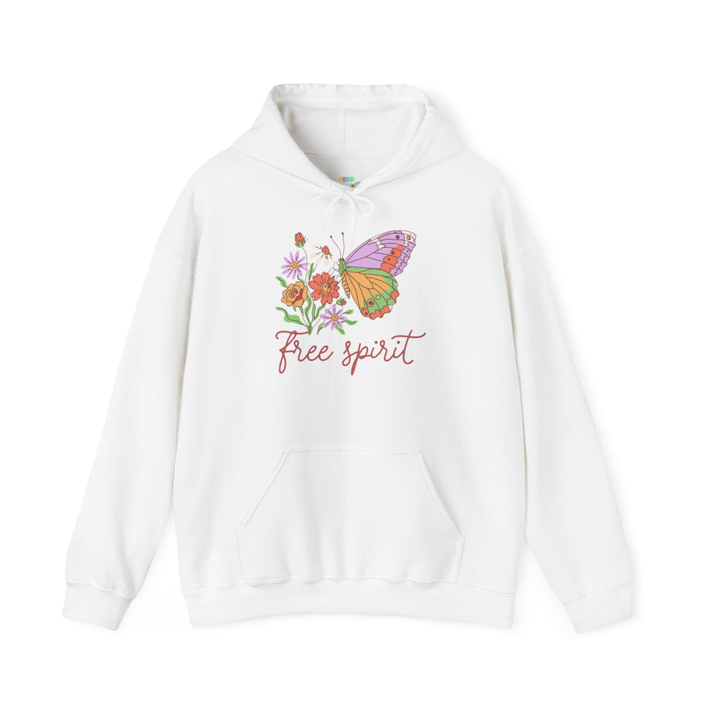 Free Spirit Butterfly Hoodie — Floral Boho Sweatshirt