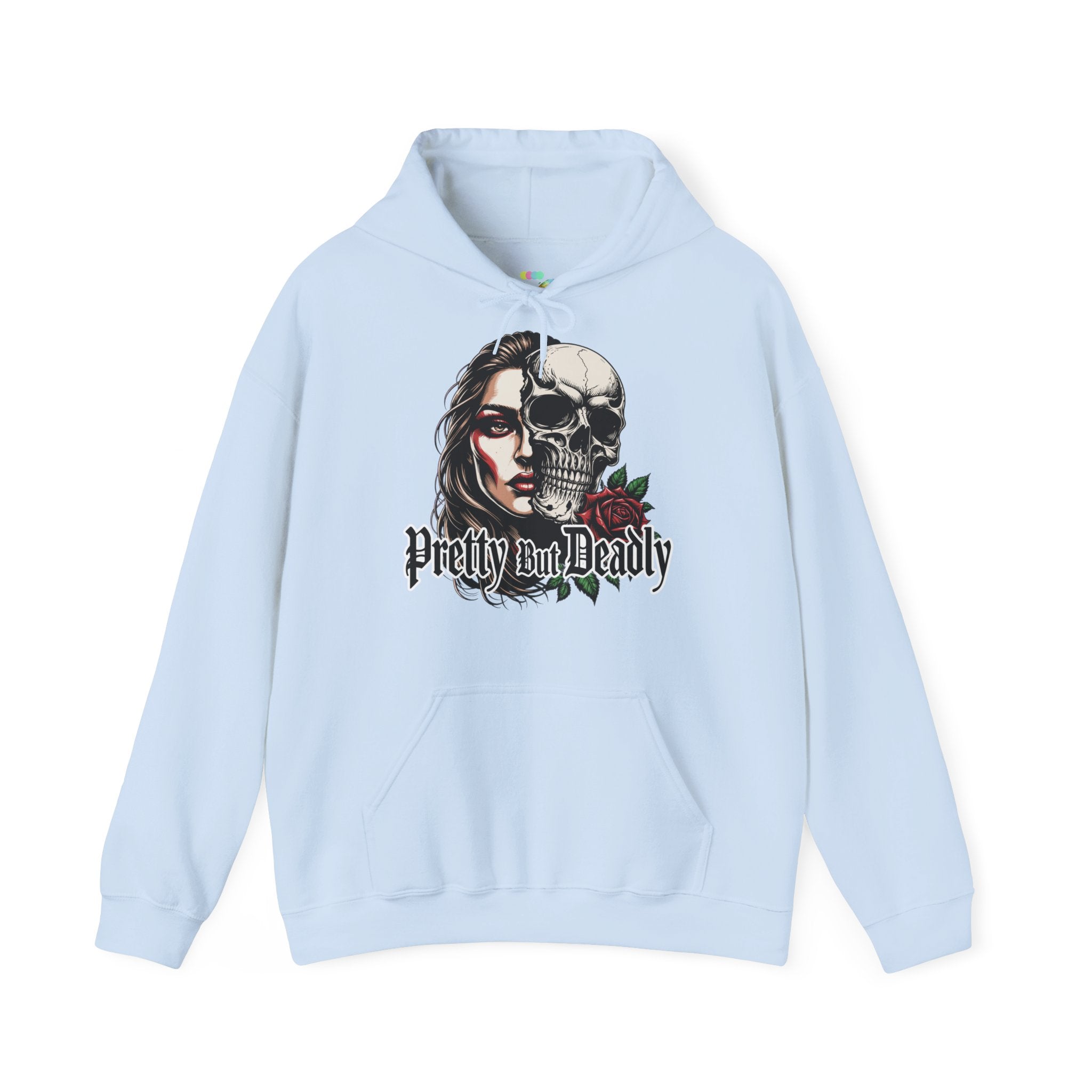 Hoodie — "Pretty But Deadly" Skull Rose