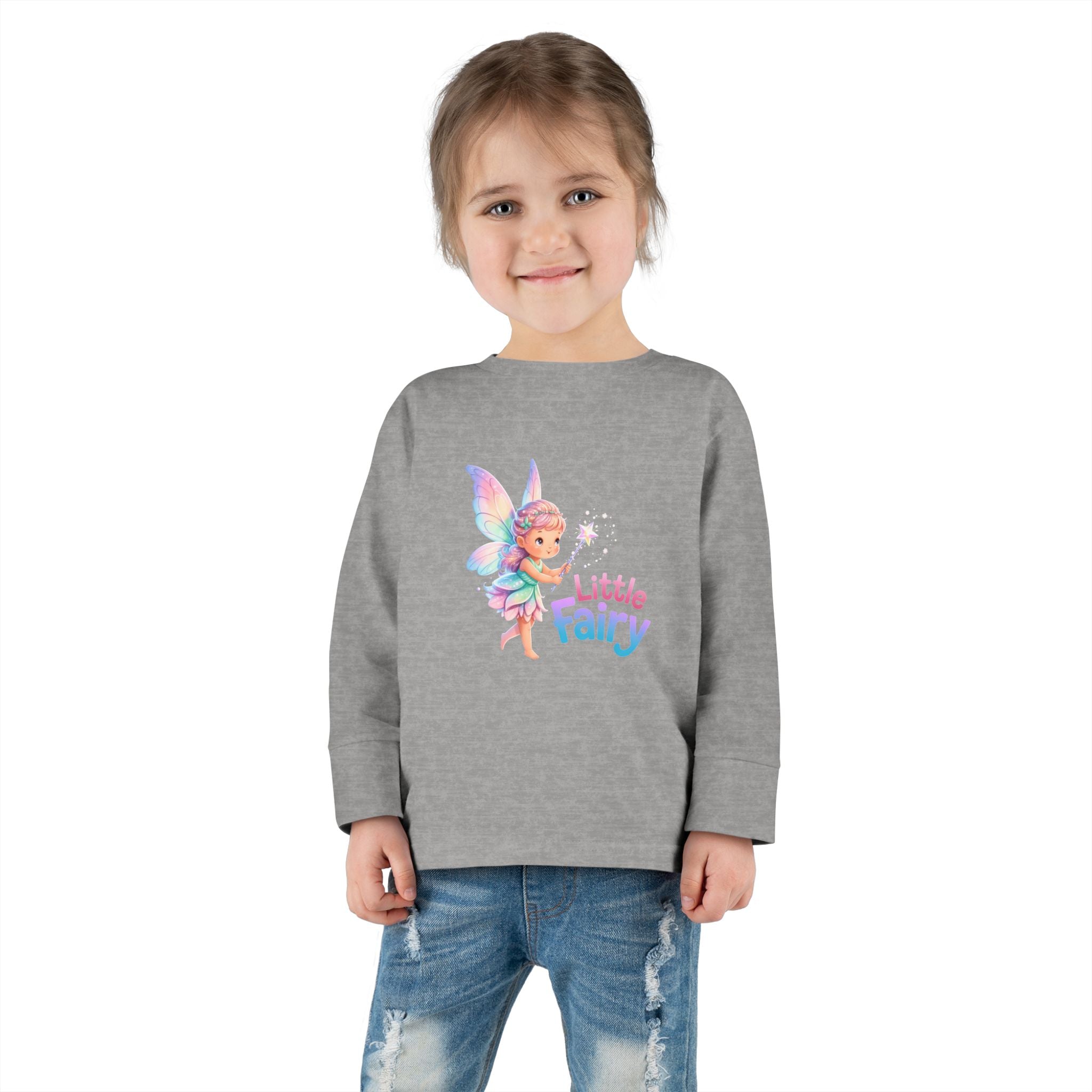Little Fairy Toddler Long Sleeve Tee — Cute Pastel Fairy Shirt for Babies & Toddlers