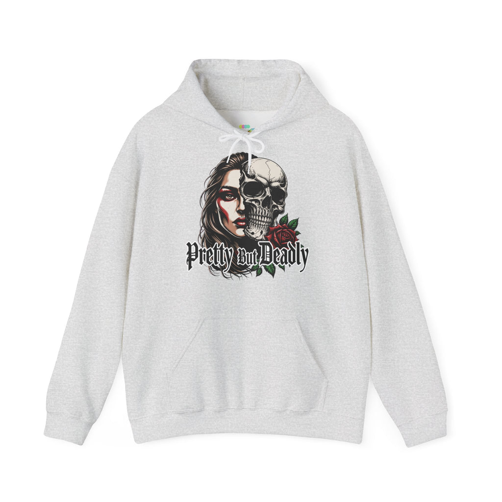 Hoodie — "Pretty But Deadly" Skull Rose