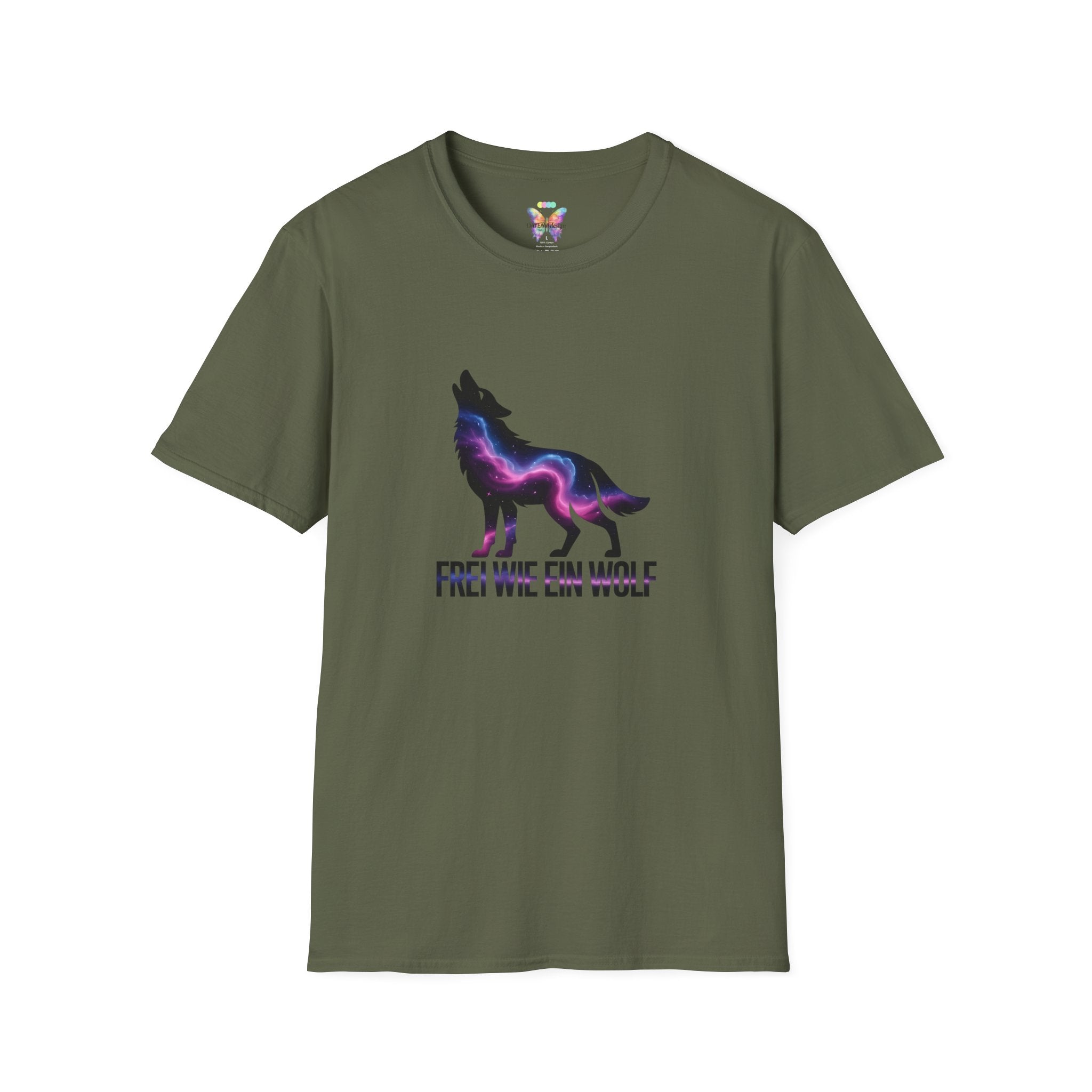 Wolf T-Shirt — 'Frei wie ein Wolf' Galaxy Silhouette Tee