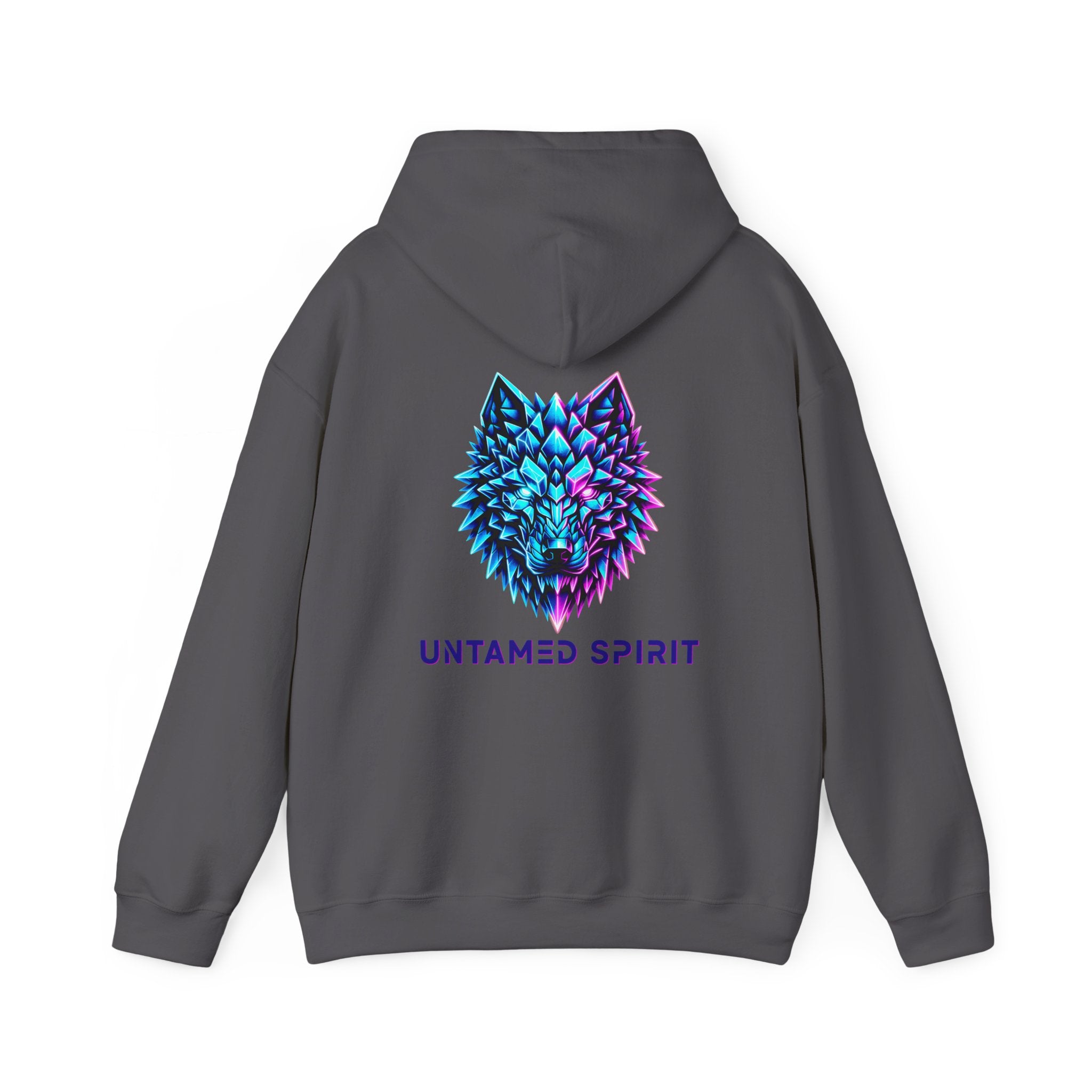 Untamed Spirit Wolf Hoodie — Neon Geometric Wolf Graphic Sweatshirt