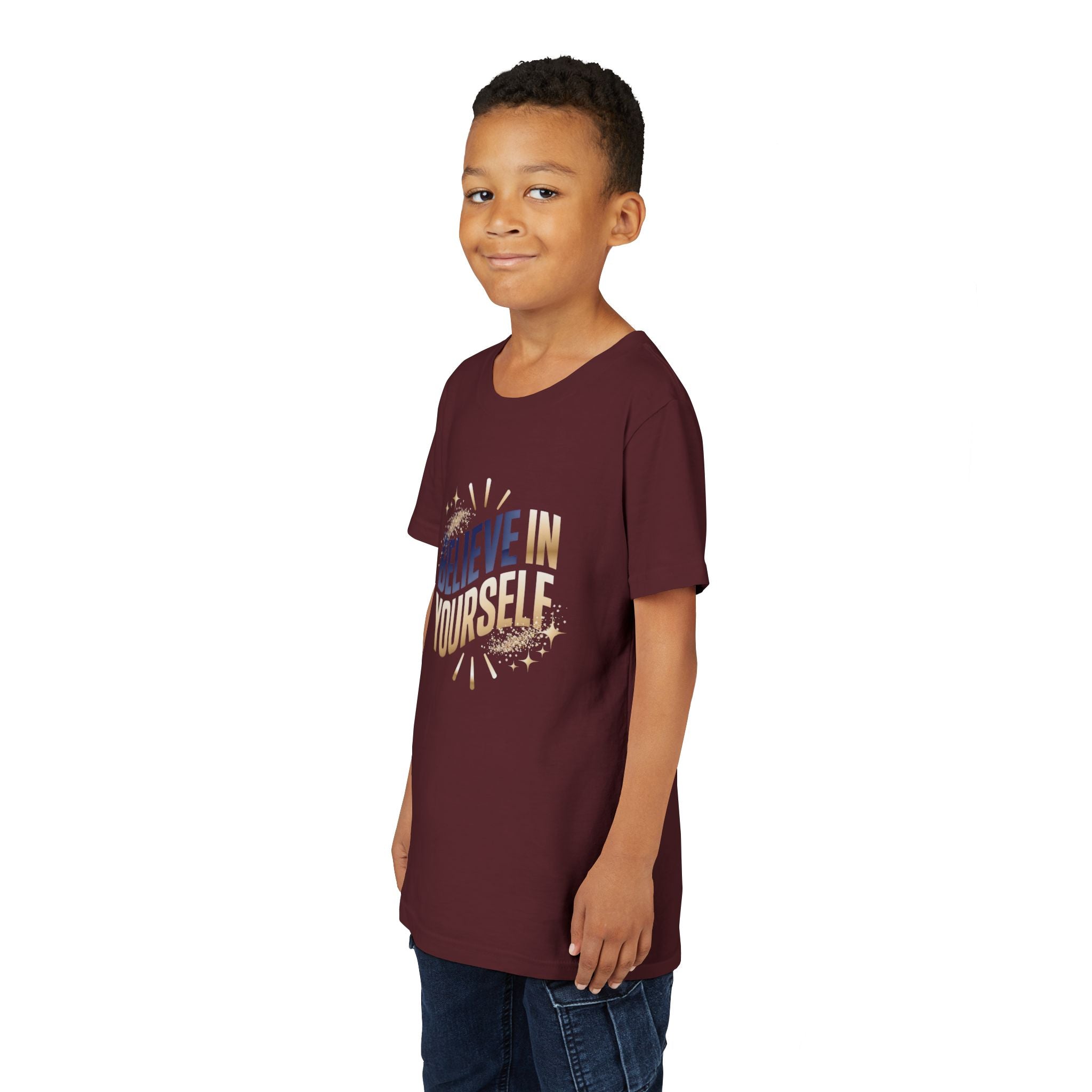 Youth Tee — "Believe in Yourself" Inspirational Motivational Kids Shirt