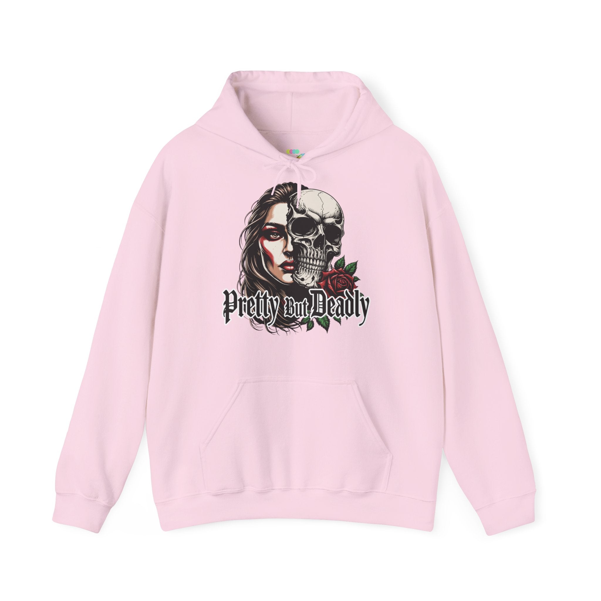 Hoodie — "Pretty But Deadly" Skull Rose
