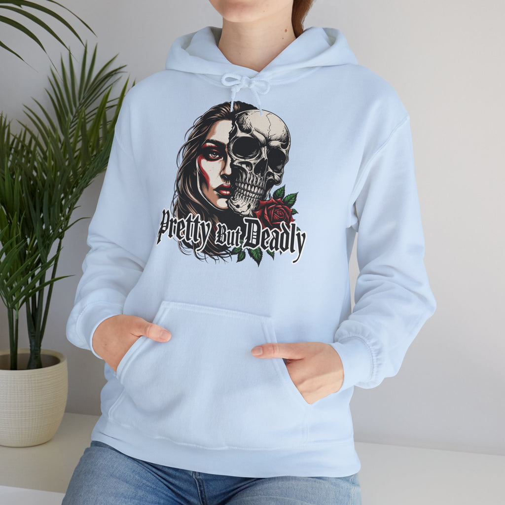 Hoodie — "Pretty But Deadly" Skull Rose