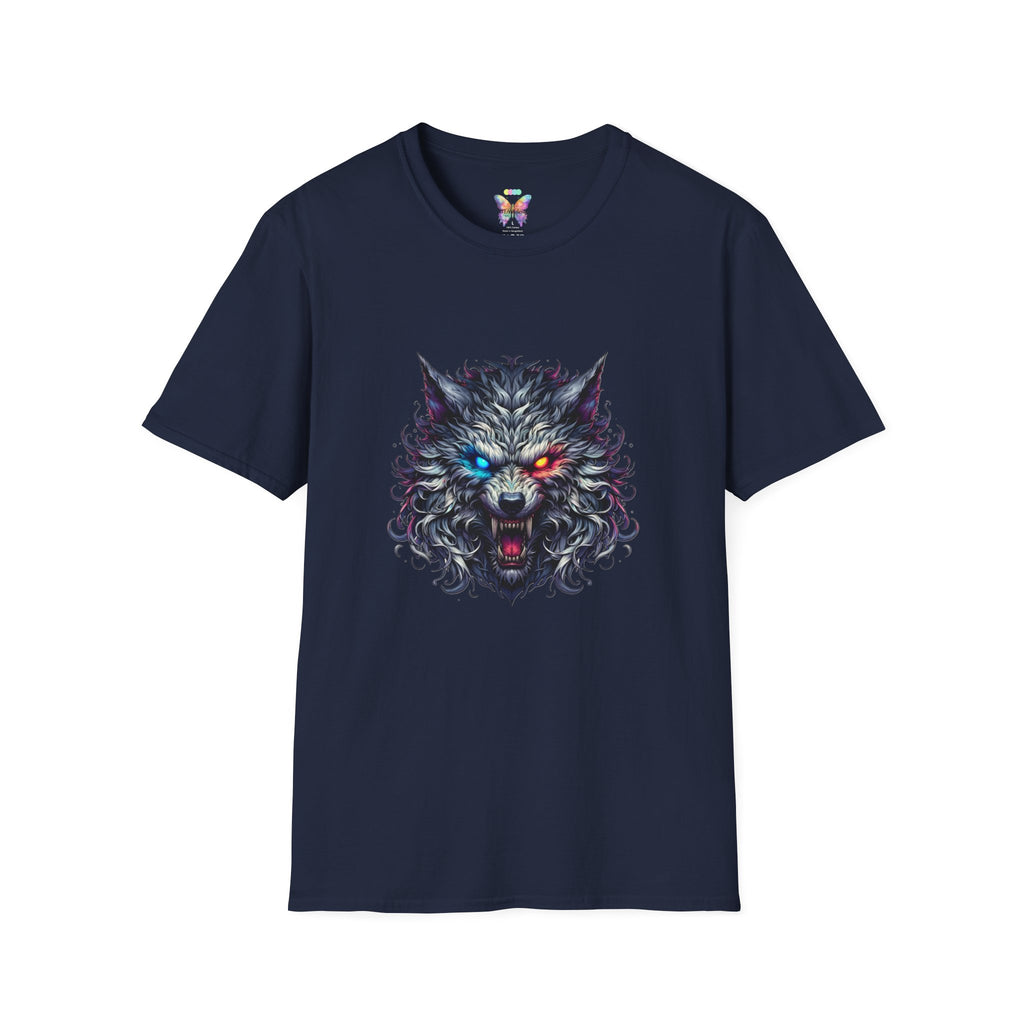 Wolf Head Graphic Tee — Neon Eyes Fierce Wolf T-Shirt