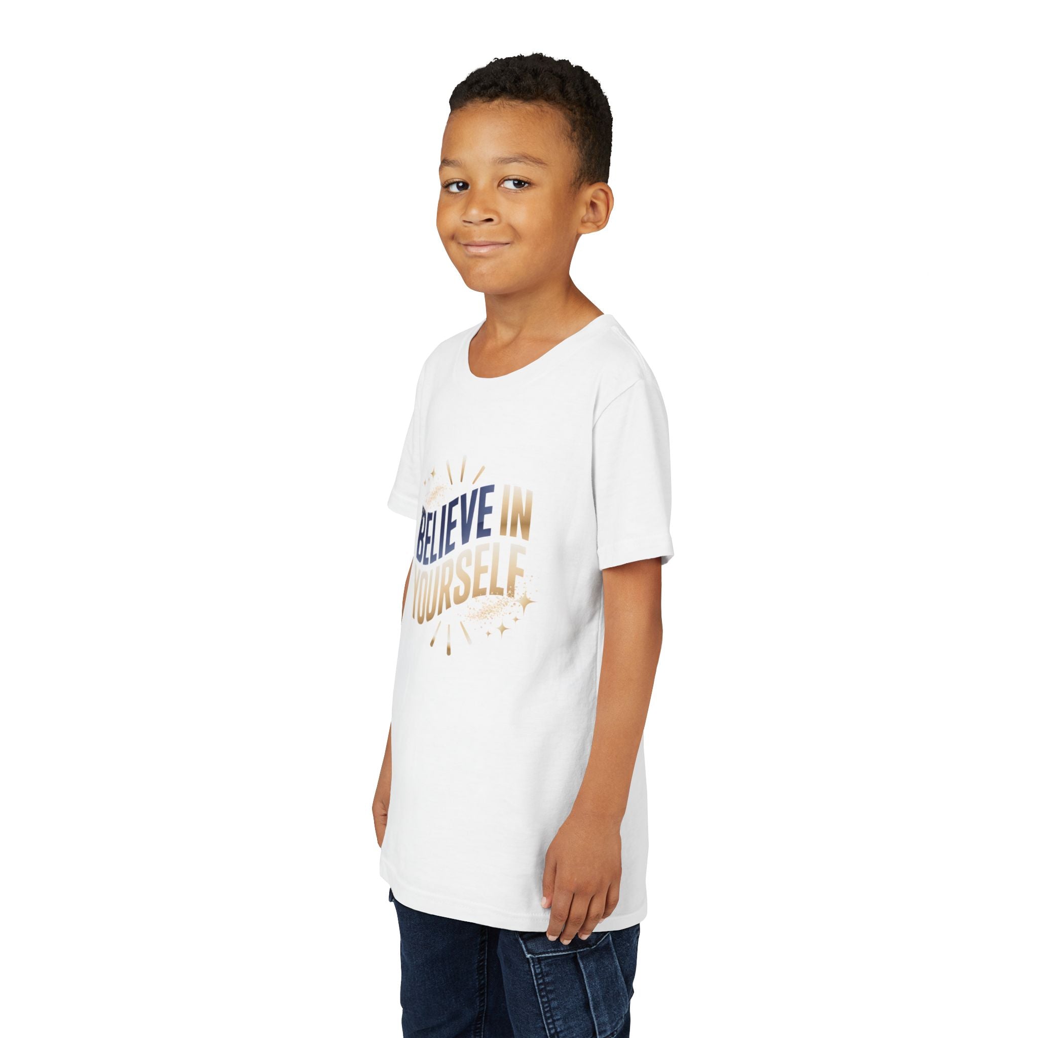 Youth Tee — "Believe in Yourself" Inspirational Motivational Kids Shirt
