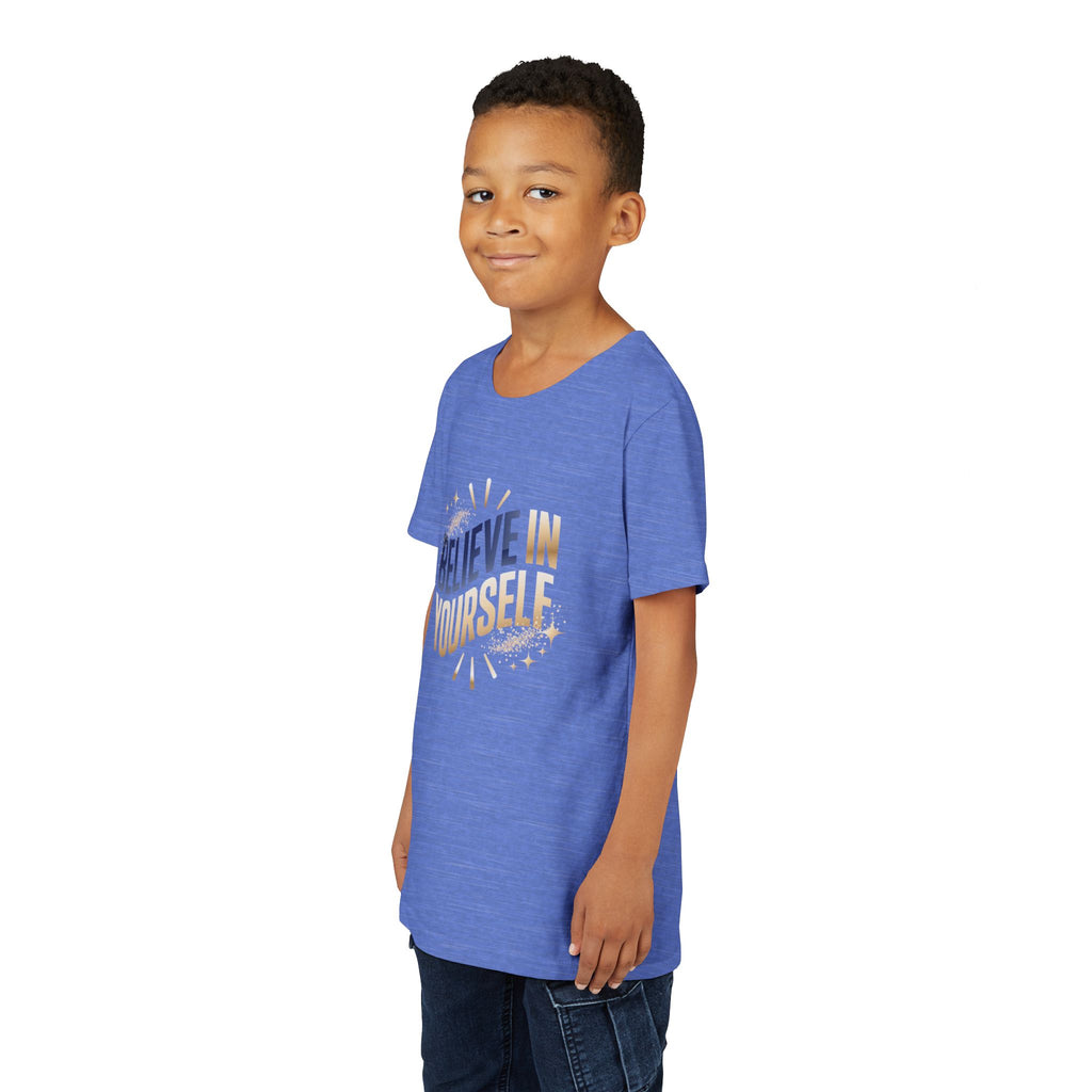 Youth Tee — "Believe in Yourself" Inspirational Motivational Kids Shirt