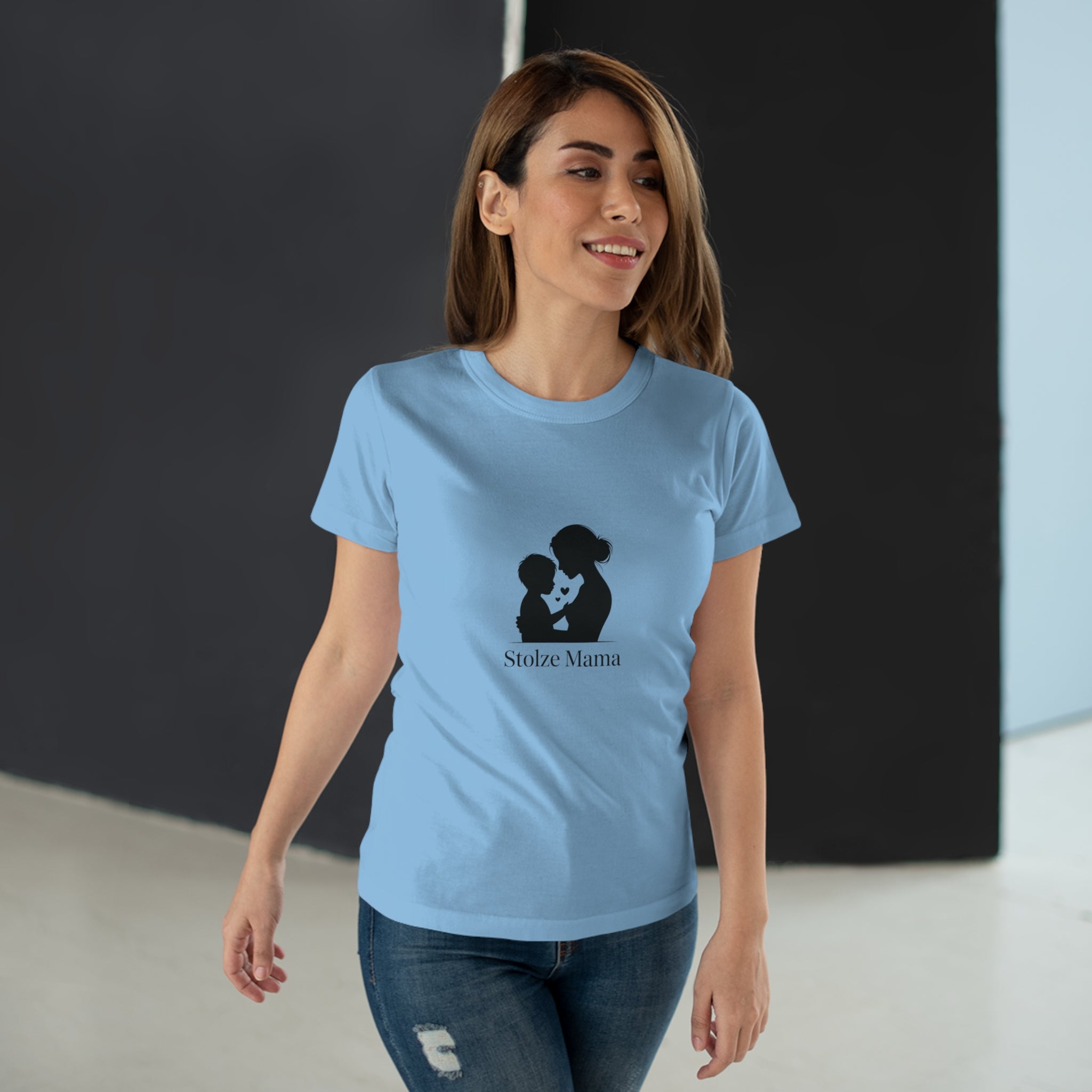Stolze Mama Silhouette Women's T-Shirt — Proud Boy Mom Graphic Tee