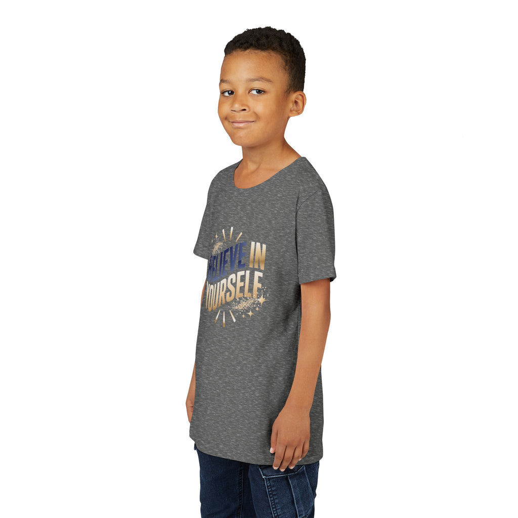 Youth Tee — "Believe in Yourself" Inspirational Motivational Kids Shirt