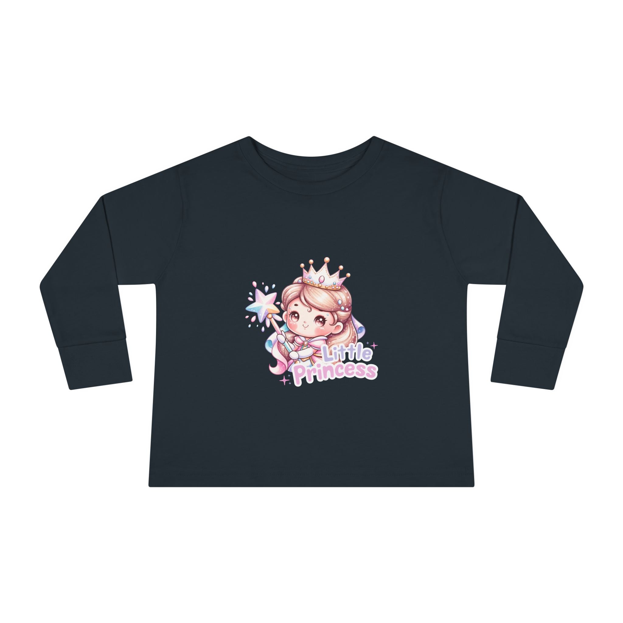 Little Princess Toddler Long Sleeve Tee — Cute Crowned Fairy Design