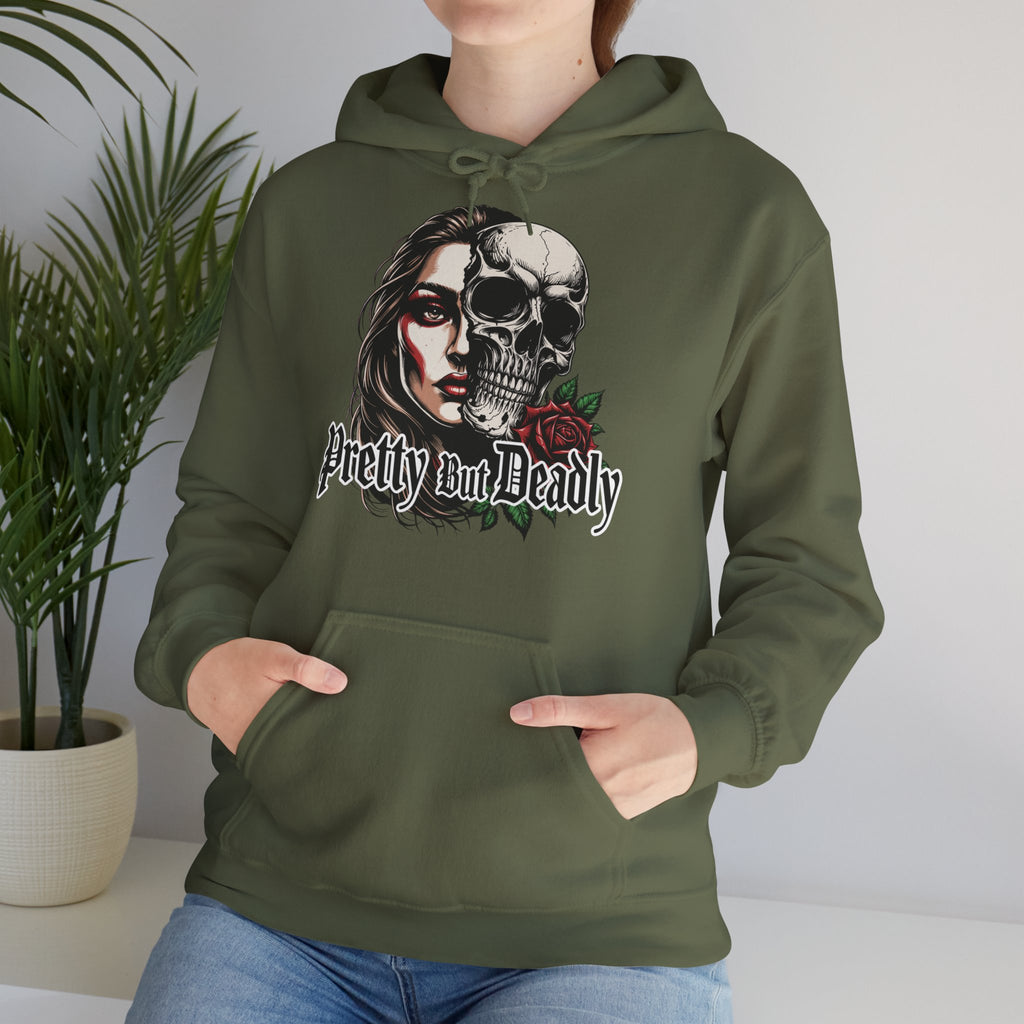 Hoodie — "Pretty But Deadly" Skull Rose