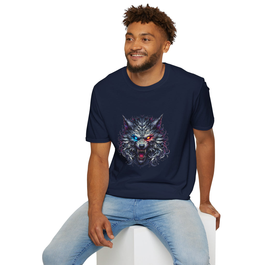 Wolf Head Graphic Tee — Neon Eyes Fierce Wolf T-Shirt