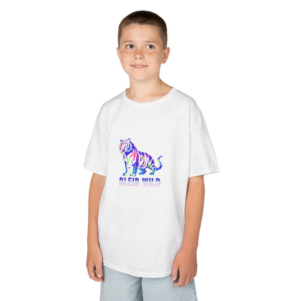 Ýouth Kids Tee — Colorful Tiger "Bleed Wild" Graphic