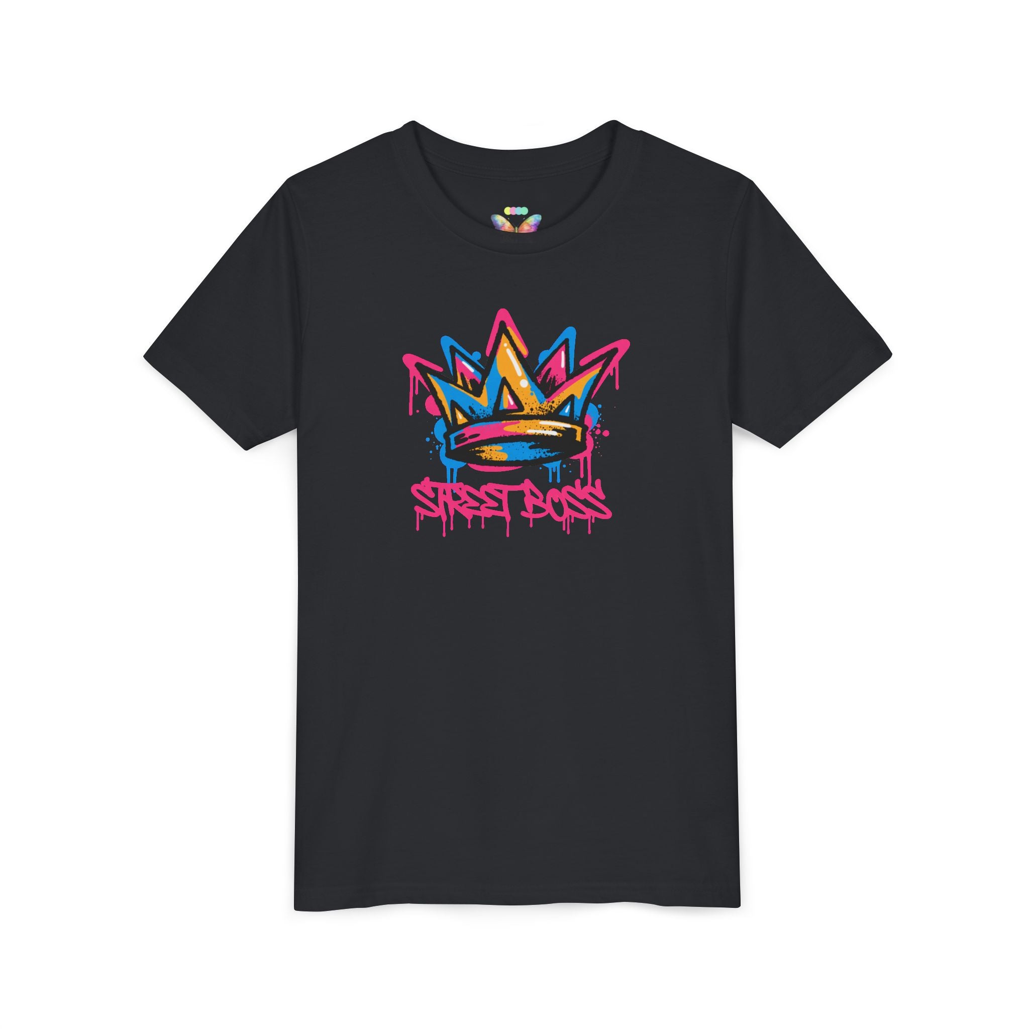 Youth Tee — Graffiti Crown “Street Boss” Kids T‑Shirt