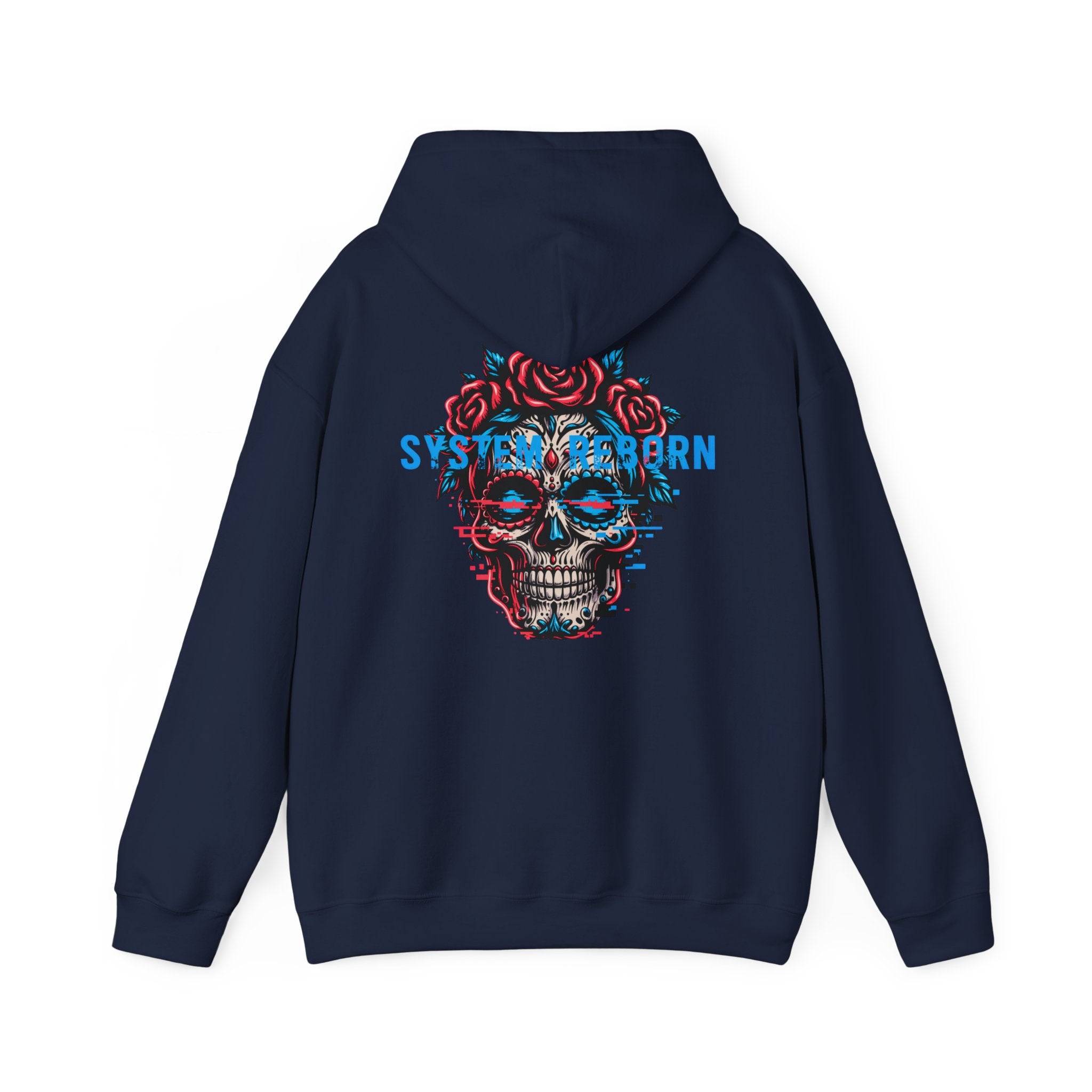 Skull & Roses Hoodie — 'System Reborn' Graphic Pullover