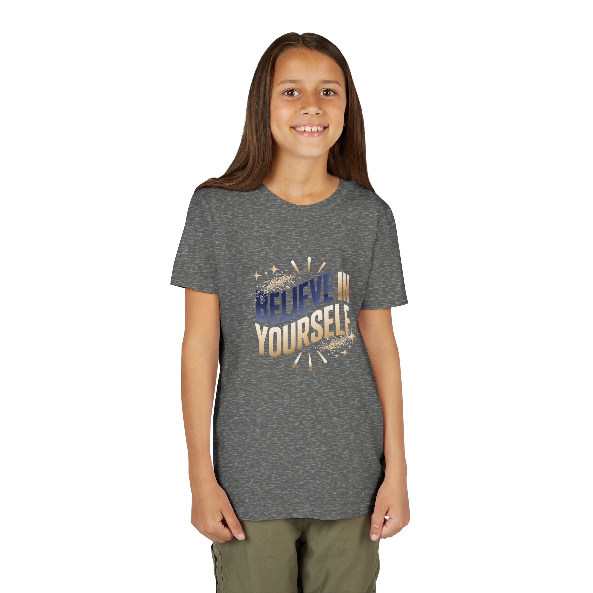 Youth Tee — "Believe in Yourself" Inspirational Motivational Kids Shirt