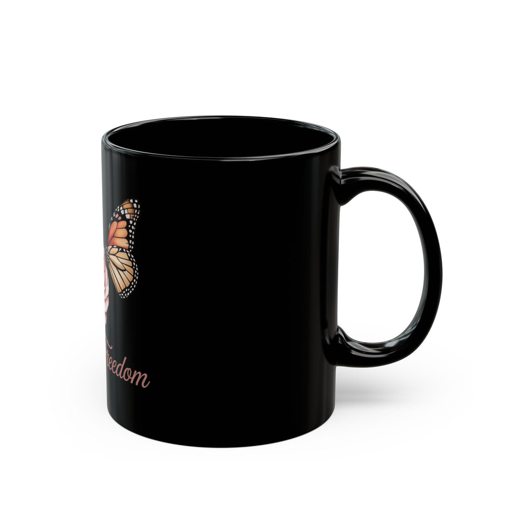 Love & Freedom Rose and Butterfly Keramik Tasse - 300ml