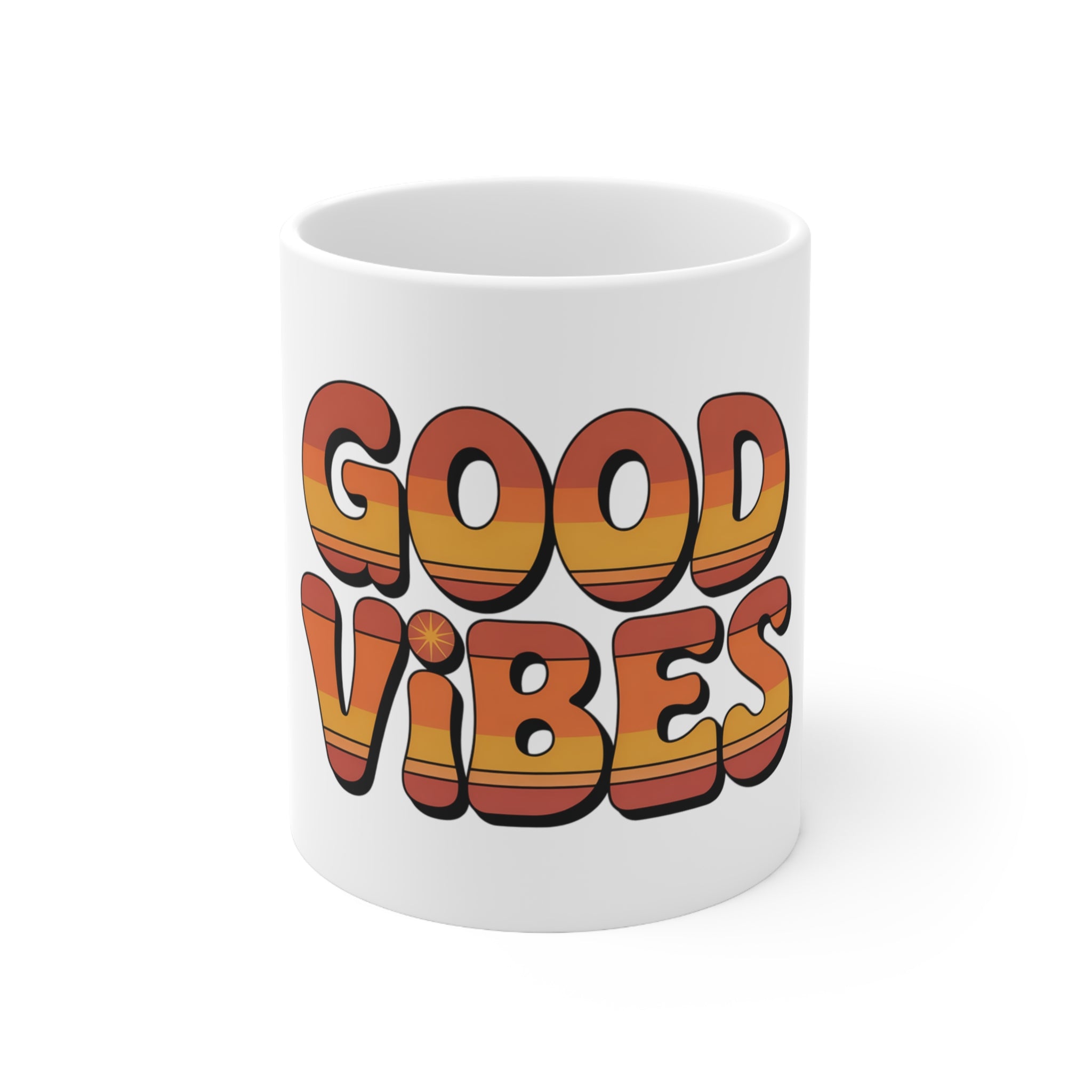 Good Vibes Retro Keramik Tasse - 300ml
