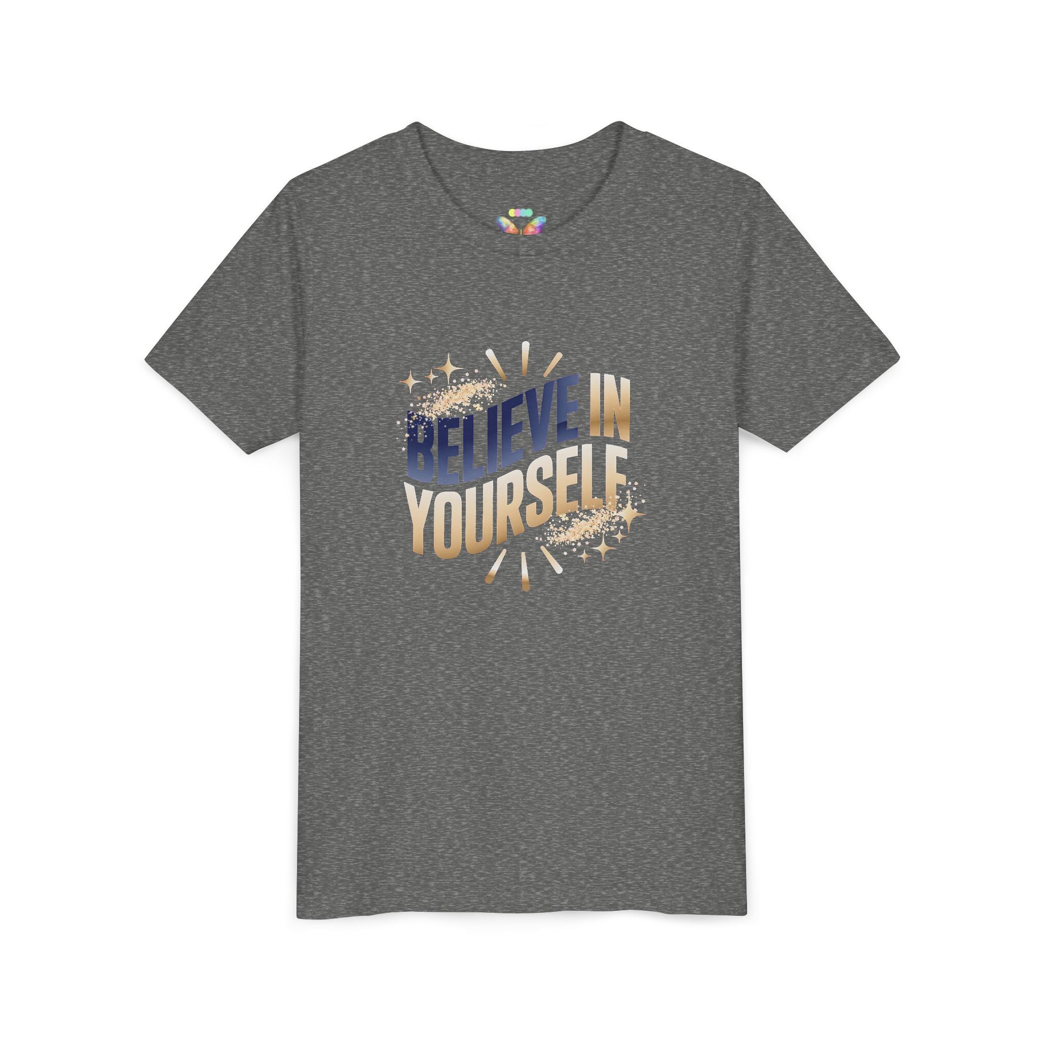 Youth Tee — "Believe in Yourself" Inspirational Motivational Kids Shirt