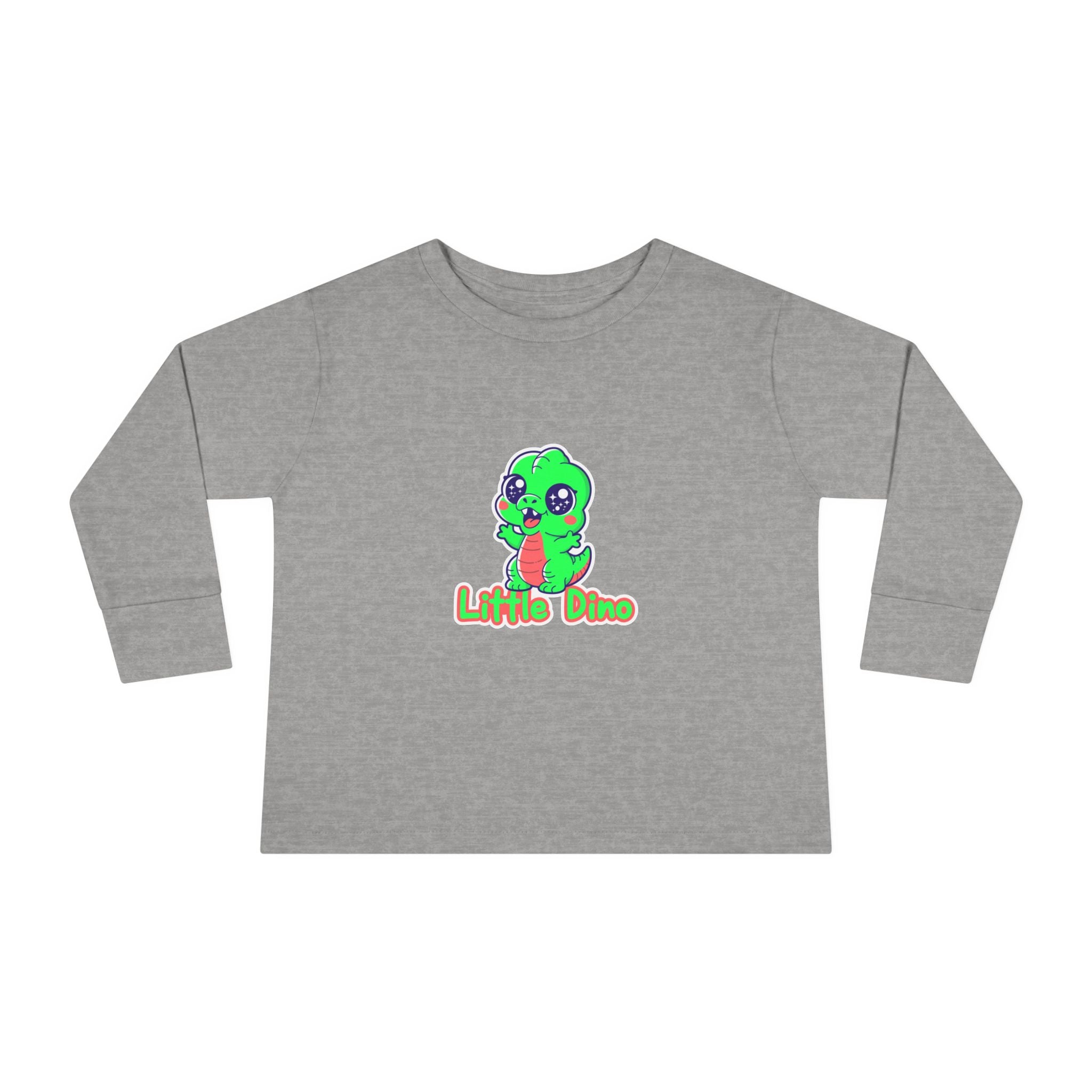 Toddler Tee — Cute Green “Little Dino” Graphic Long Sleeve