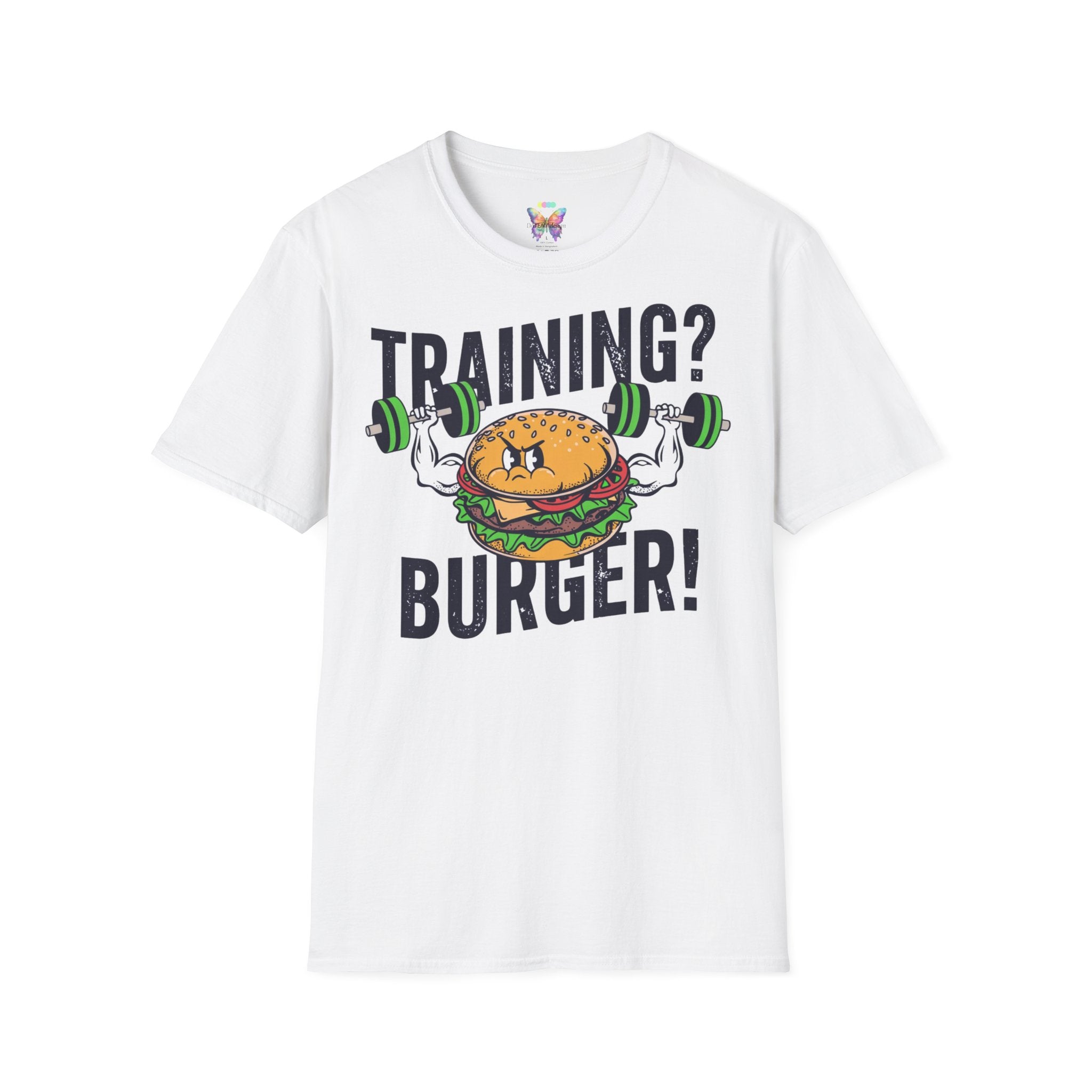 Training? Burger! T-Shirt — Funny Gym Burger Workout Tee