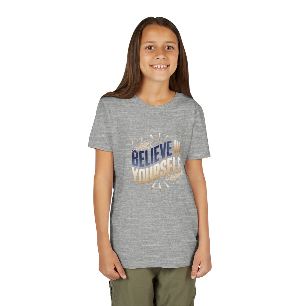 Youth Tee — "Believe in Yourself" Inspirational Motivational Kids Shirt