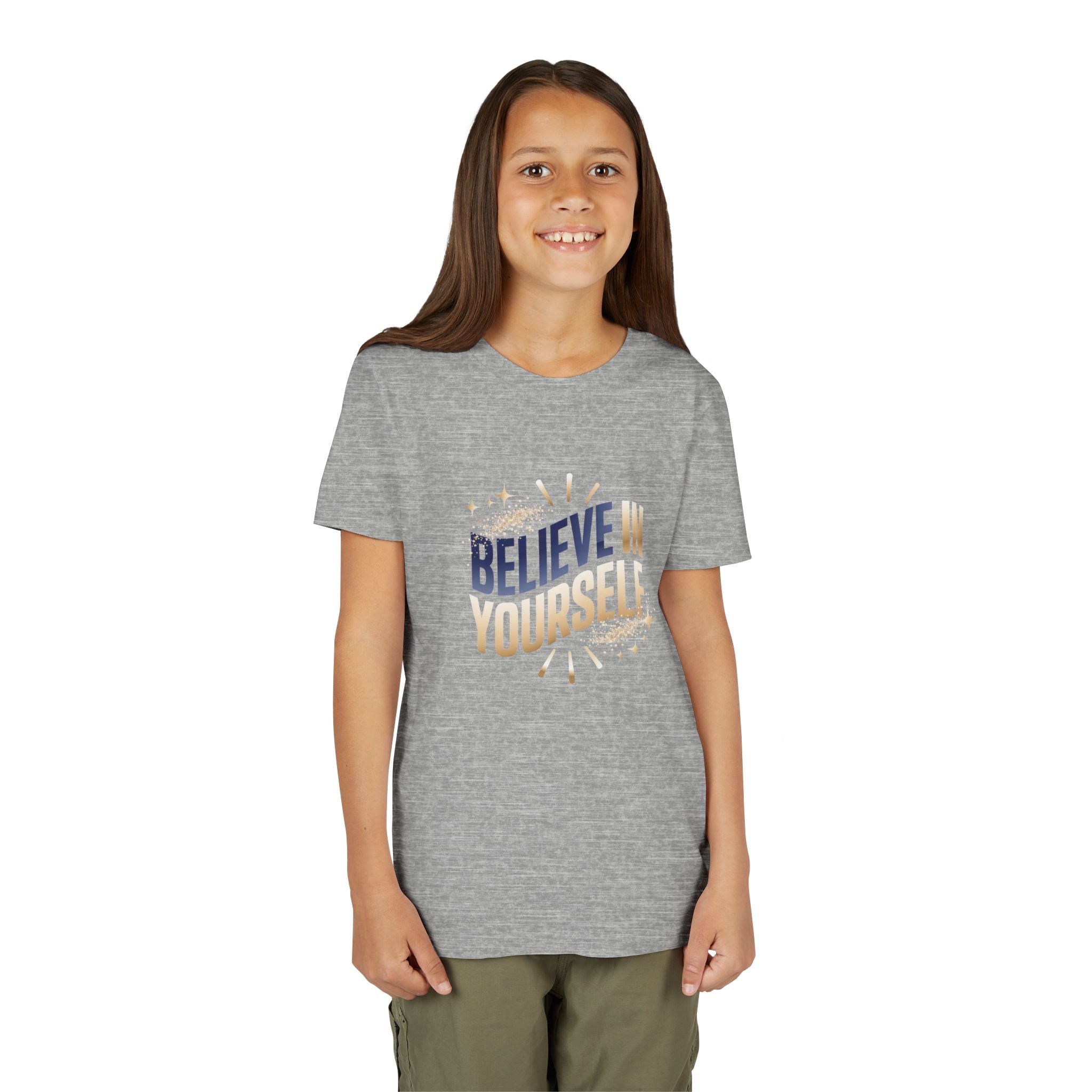 Youth Tee — "Believe in Yourself" Inspirational Motivational Kids Shirt