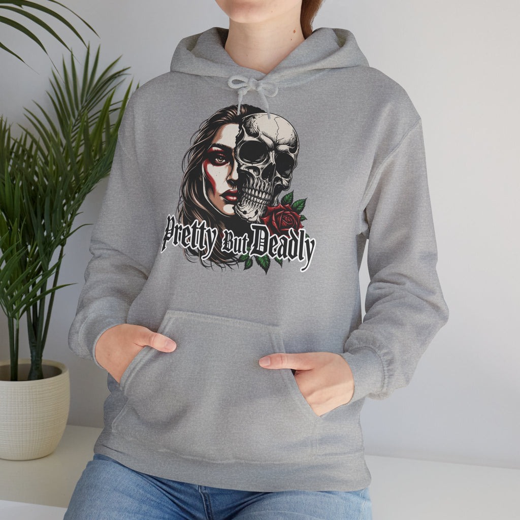 Hoodie — "Pretty But Deadly" Skull Rose