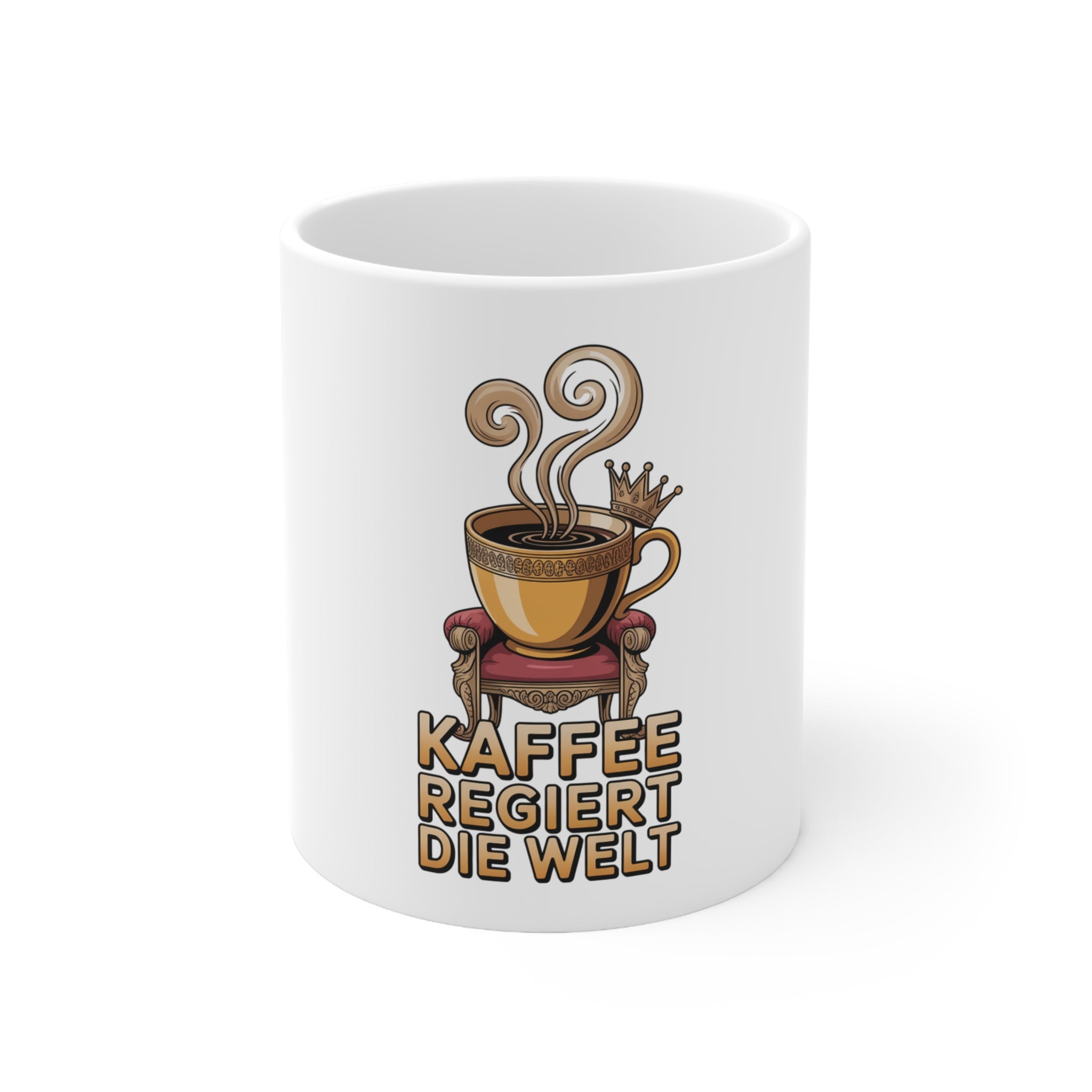 Keramik Tasse – 'Kaffee regiert die Welt' Crown 300ml