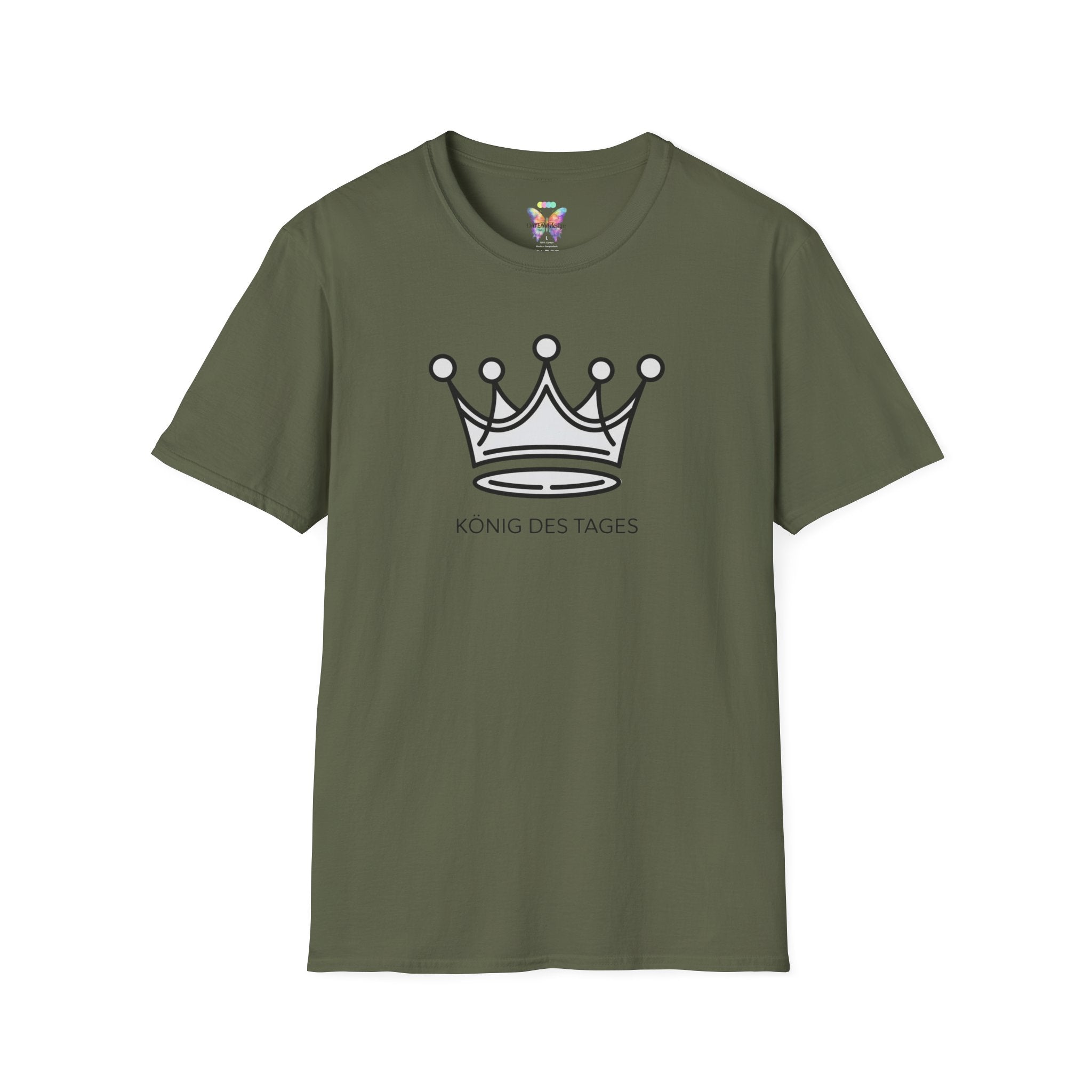 King of the Day T-Shirt — Minimal Crown Design ("König des Tages")