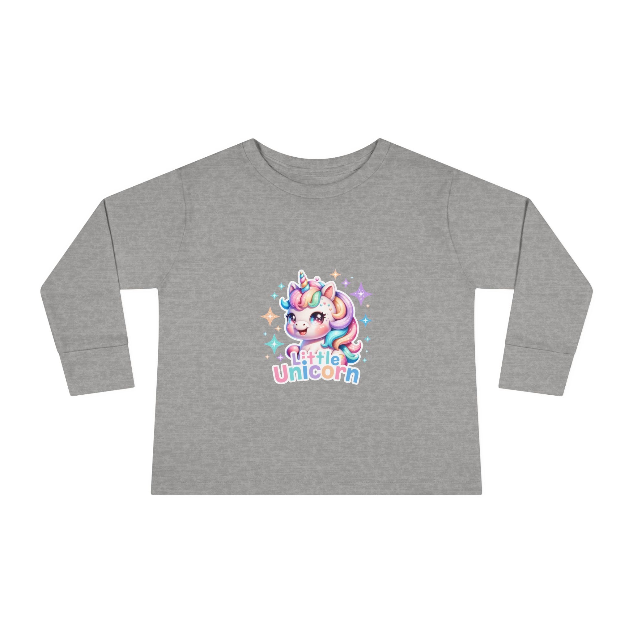 Toddler Long Sleeve Tee - Little Unicorn Cute Rainbow Graphic