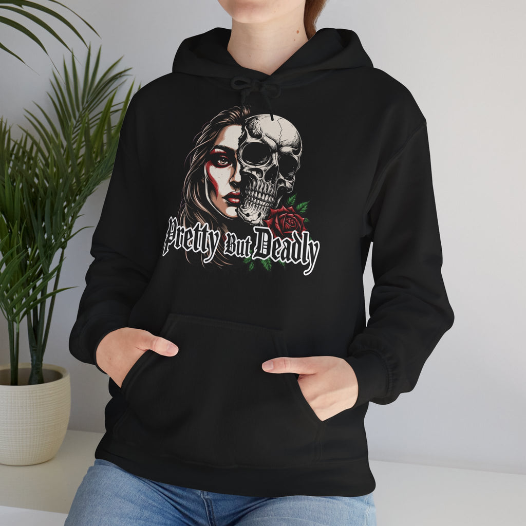 Hoodie — "Pretty But Deadly" Skull Rose