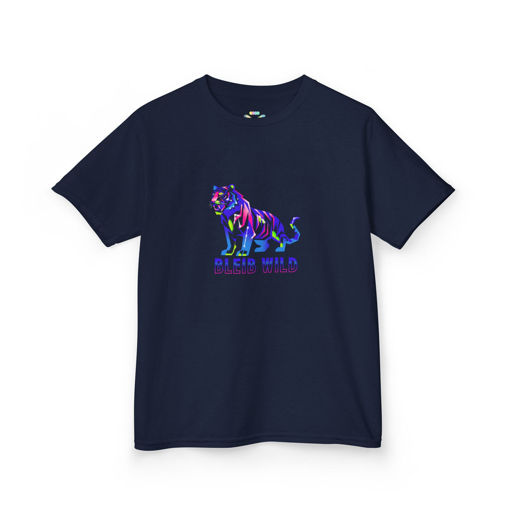 Ýouth Kids Tee — Colorful Tiger "Bleed Wild" Graphic