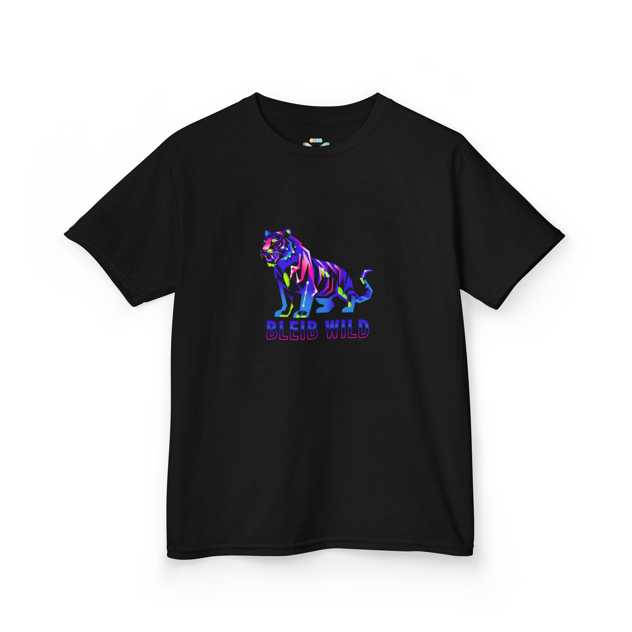 Ýouth Kids Tee — Colorful Tiger "Bleed Wild" Graphic