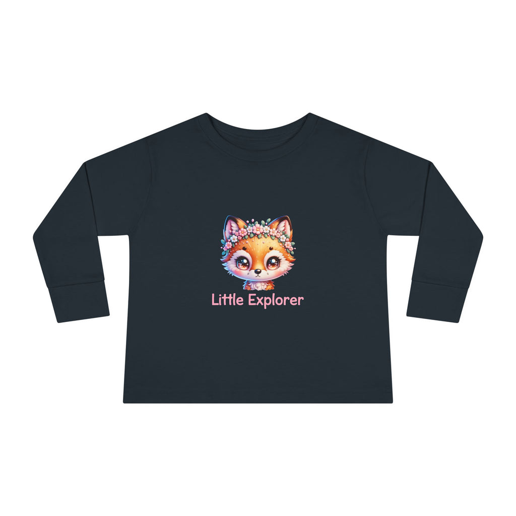 Toddler Tee — 'Little Explorer' Fox Long Sleeve Shirt