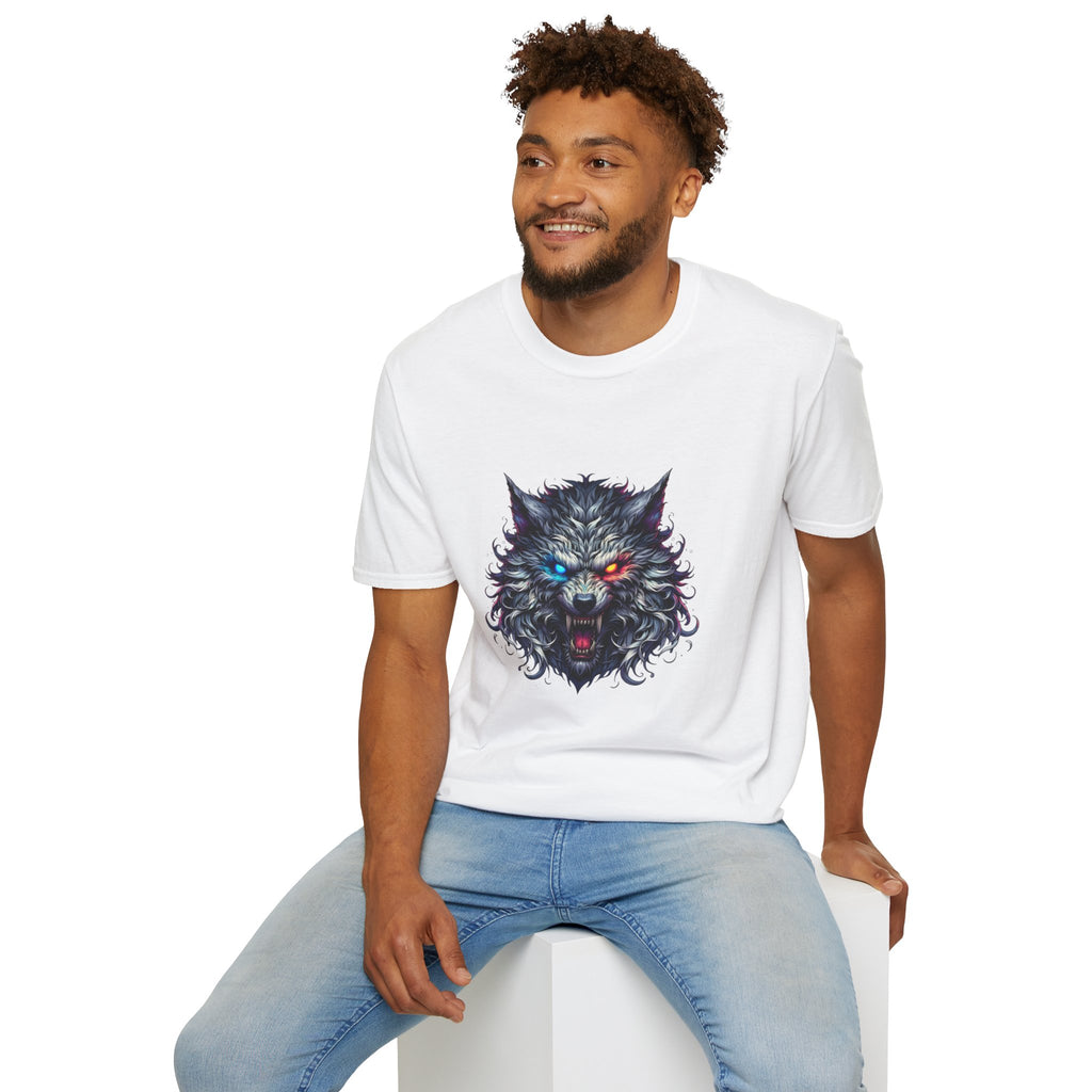 Wolf Head Graphic Tee — Neon Eyes Fierce Wolf T-Shirt