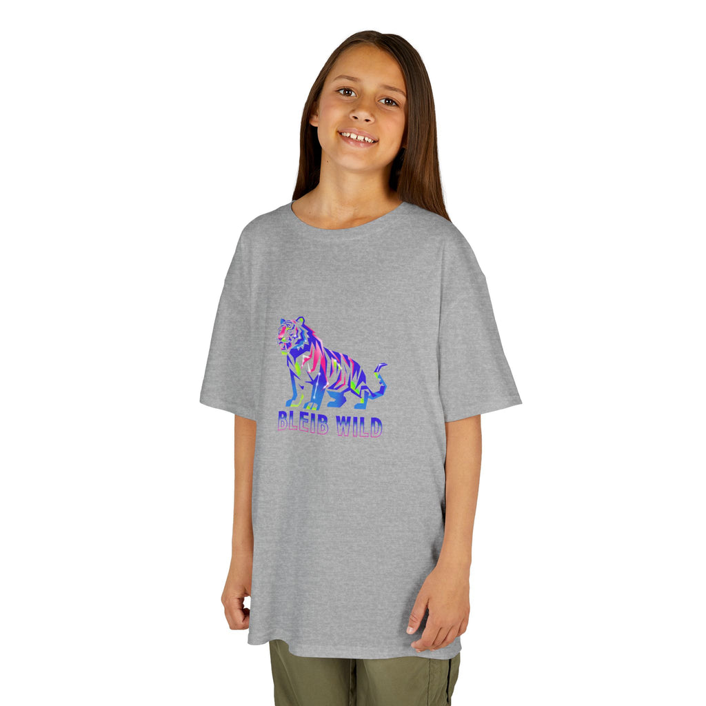 Ýouth Kids Tee — Colorful Tiger "Bleed Wild" Graphic