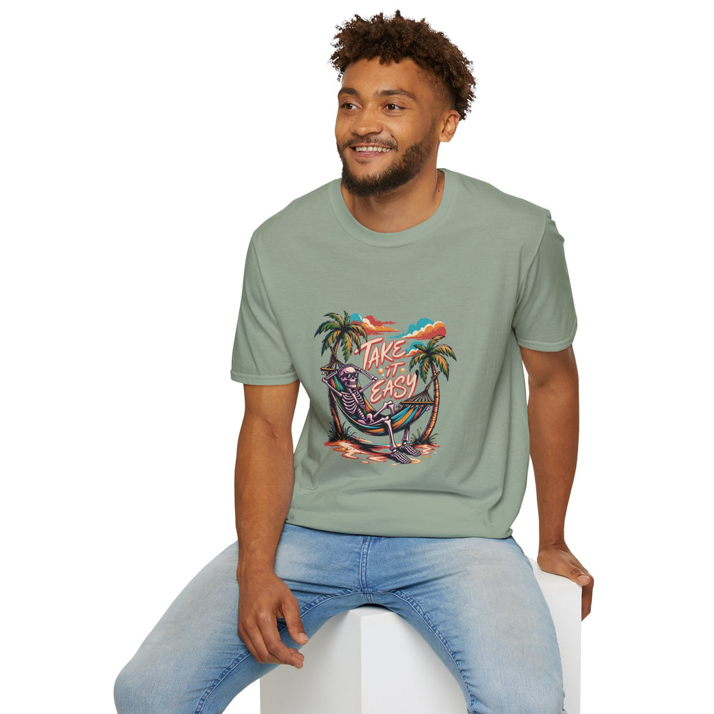 Take It Easy Beach T-Shirt — Hammock Palm Tree Vacation Tee