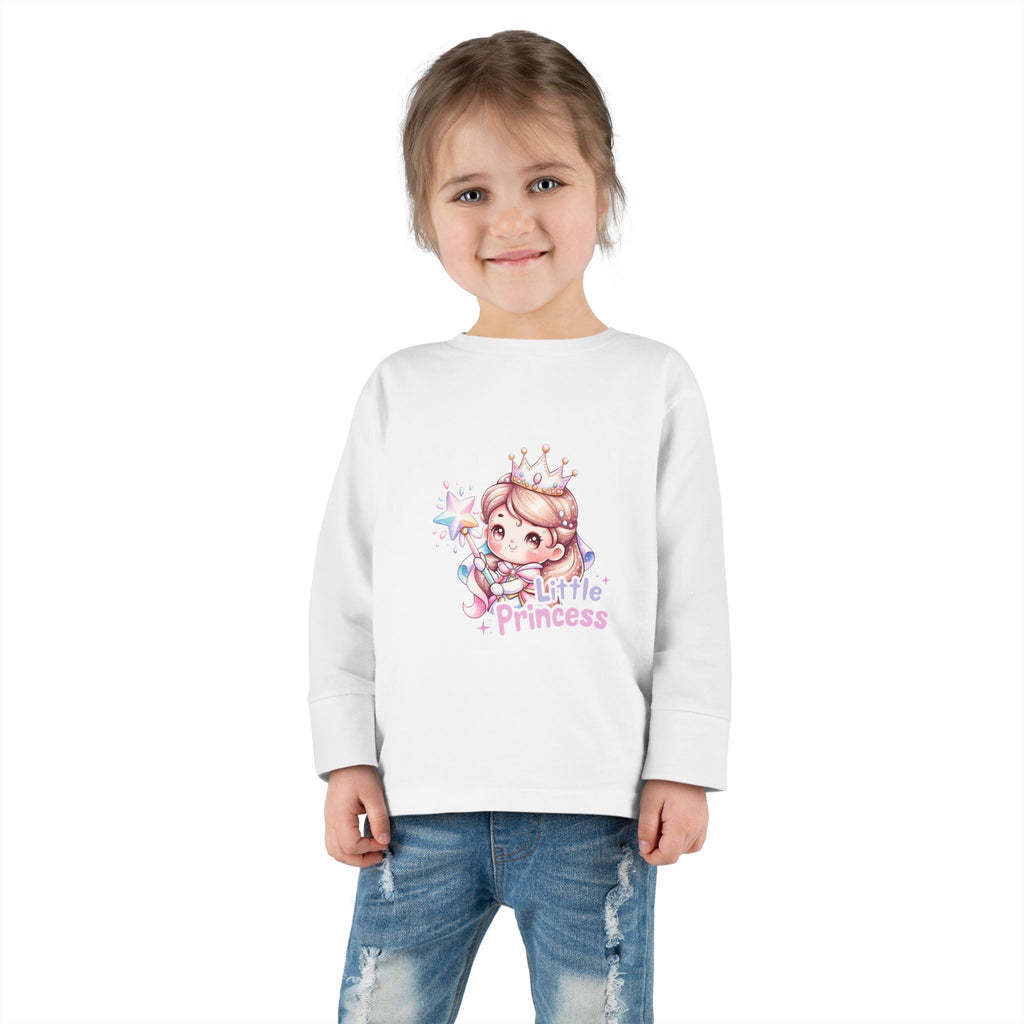 Little Princess Toddler Long Sleeve Tee — Cute Crowned Fairy Design