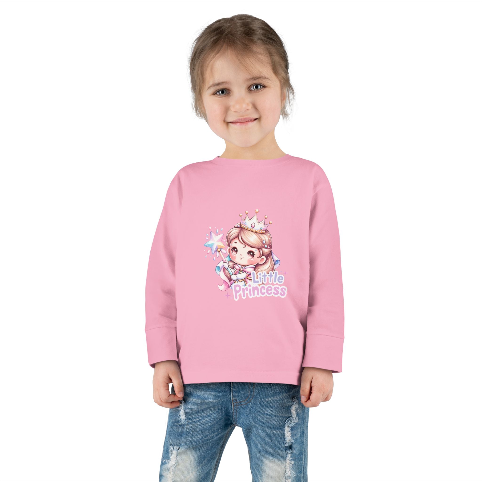 Little Princess Toddler Long Sleeve Tee — Cute Crowned Fairy Design