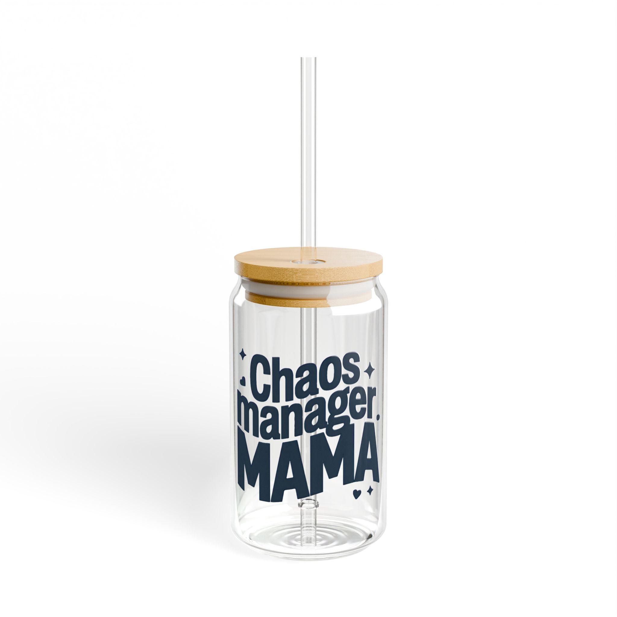 Sipper Glass — “Chaos Manager Mama” 455ml