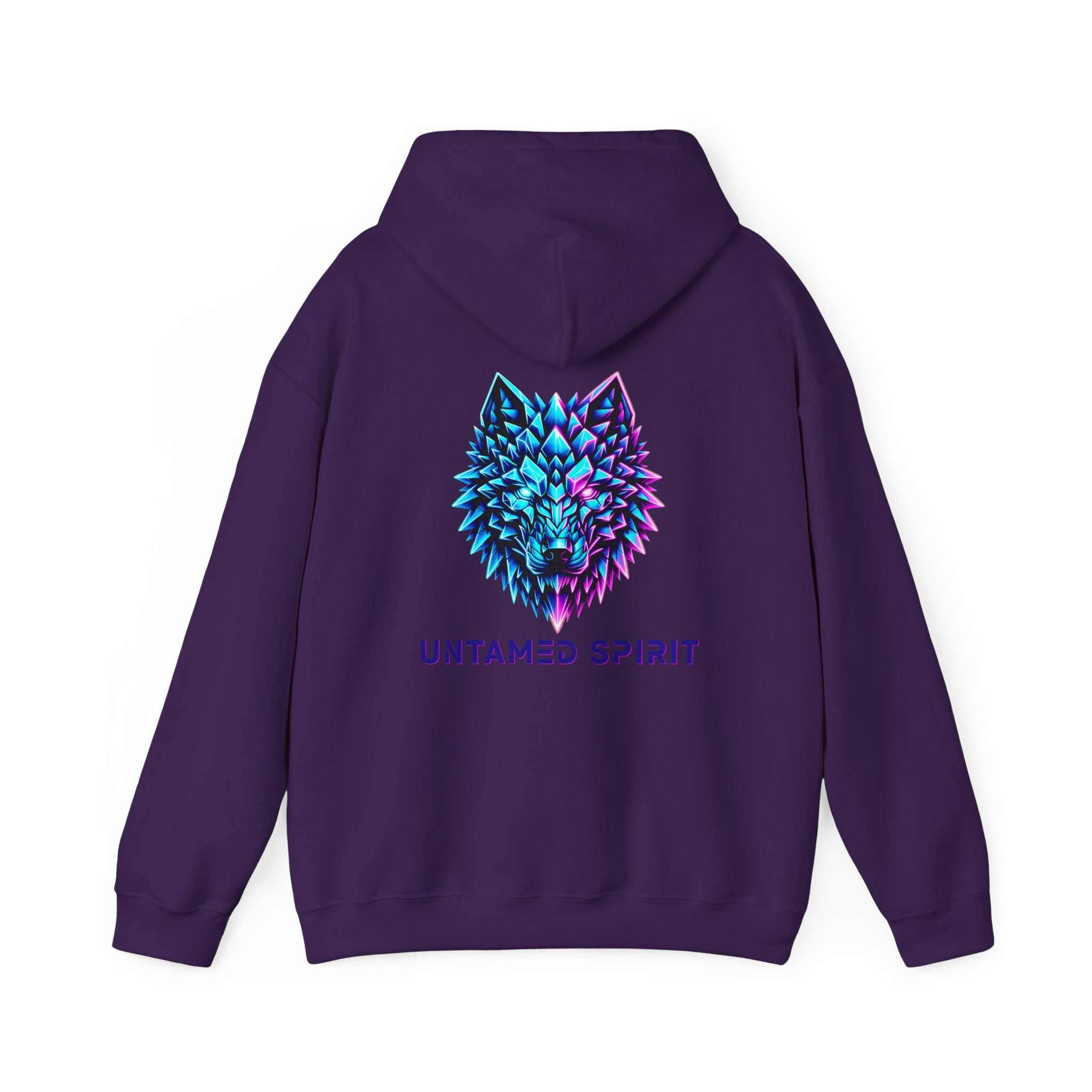 Untamed Spirit Wolf Hoodie — Neon Geometric Wolf Graphic Sweatshirt