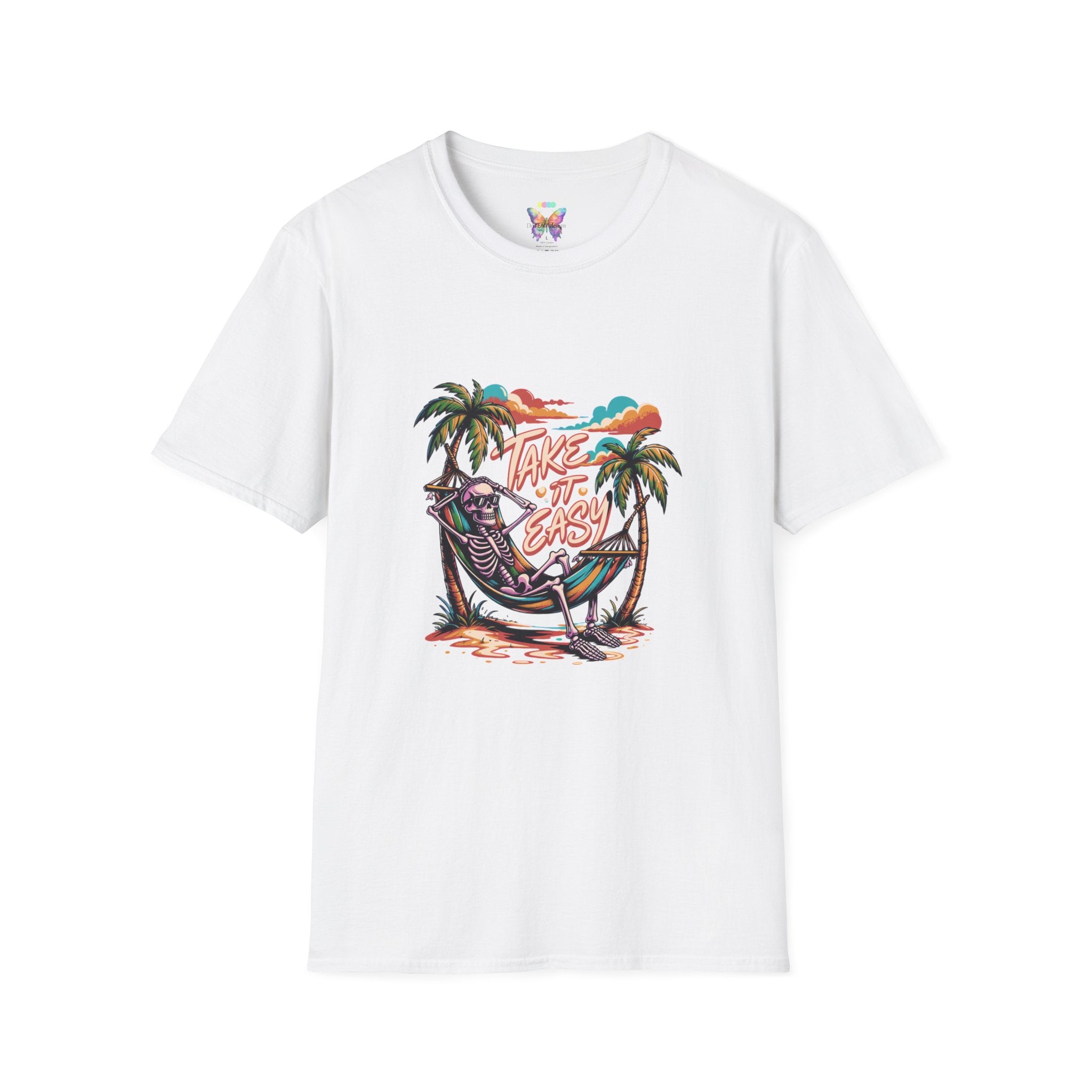 Take It Easy Beach T-Shirt — Hammock Palm Tree Vacation Tee